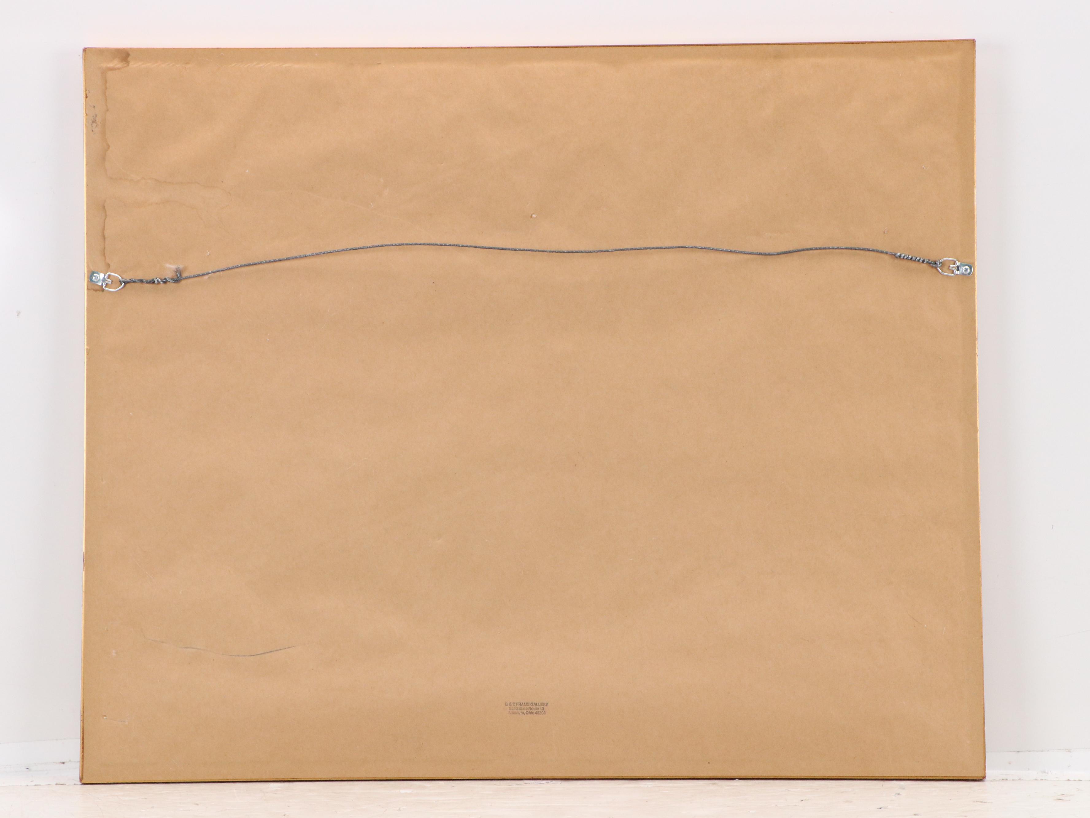 Gouache Painting of Traditional Thai Village Scene, 20th Century