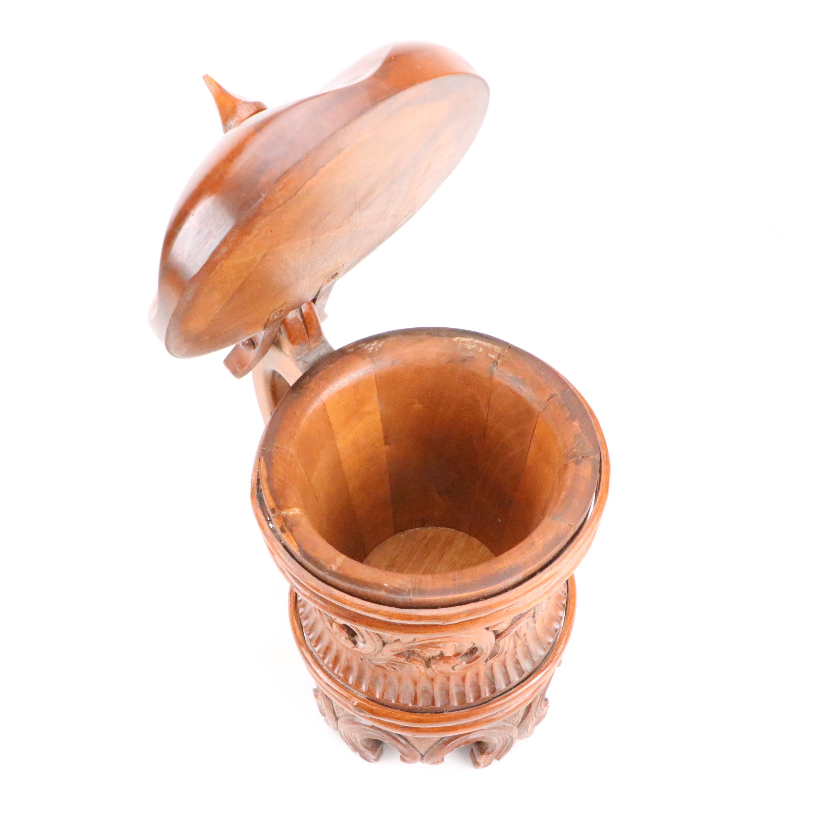 Norwegian Hand-Carved Folk Art Tankard