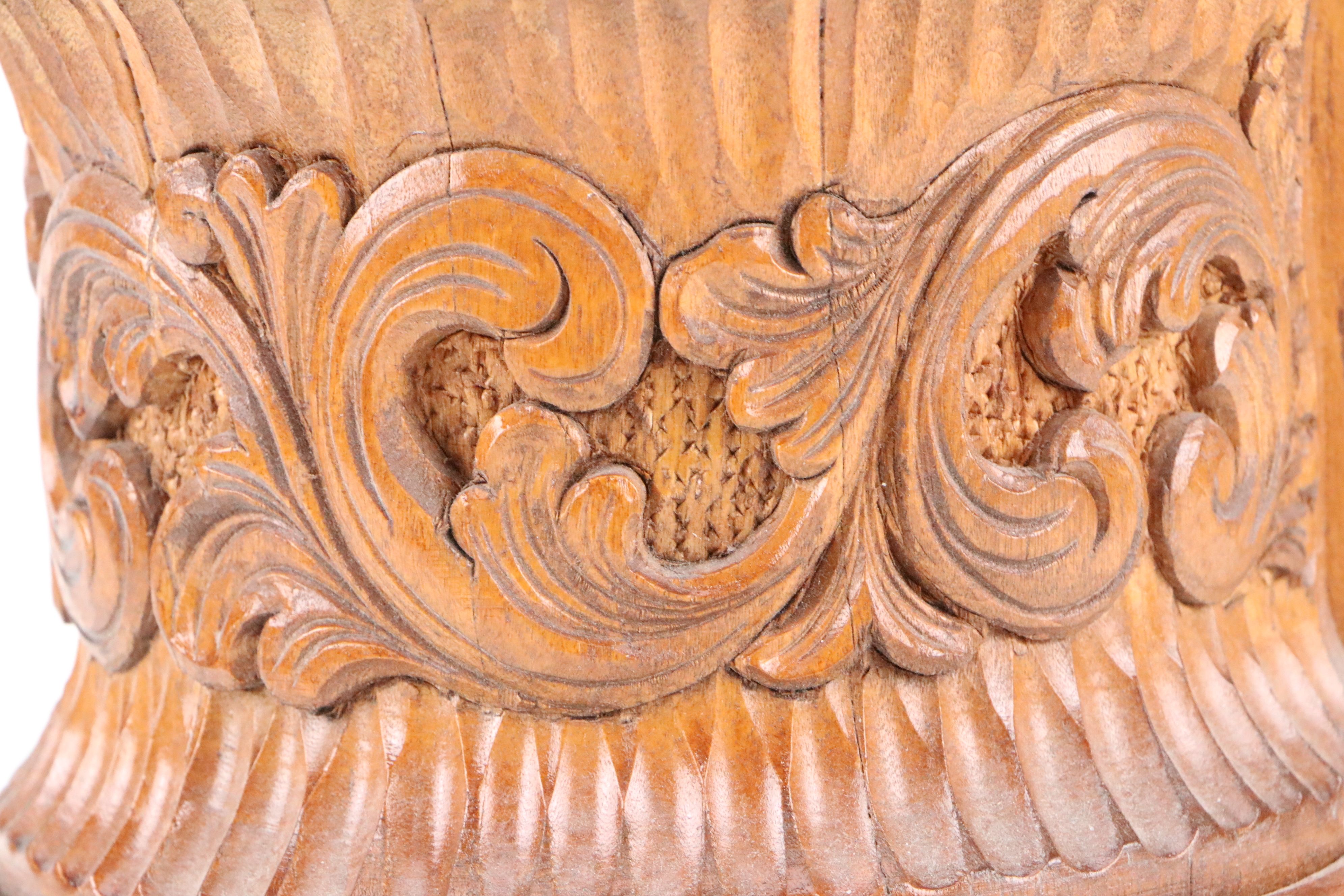 Norwegian Hand-Carved Folk Art Tankard