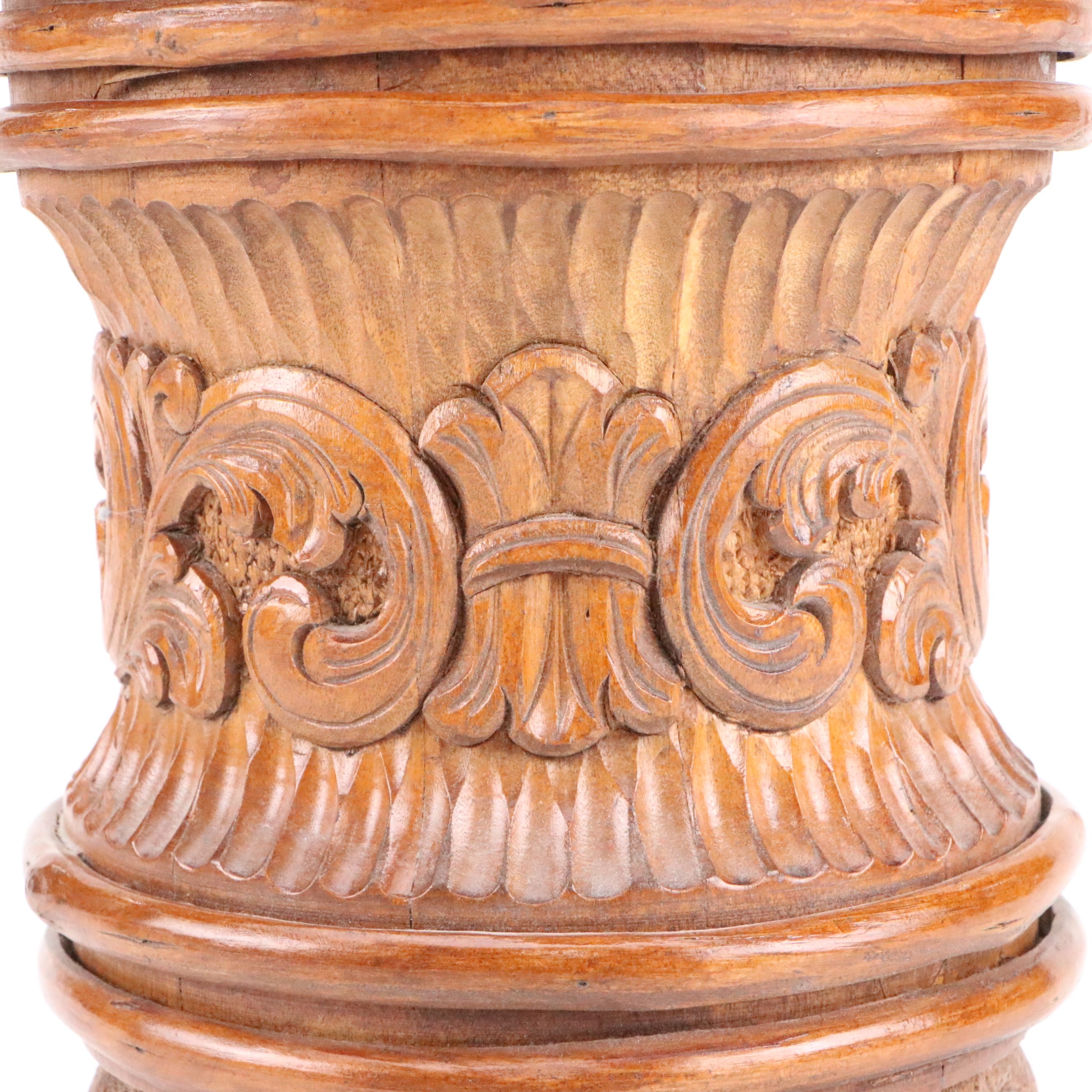 Norwegian Hand-Carved Folk Art Tankard