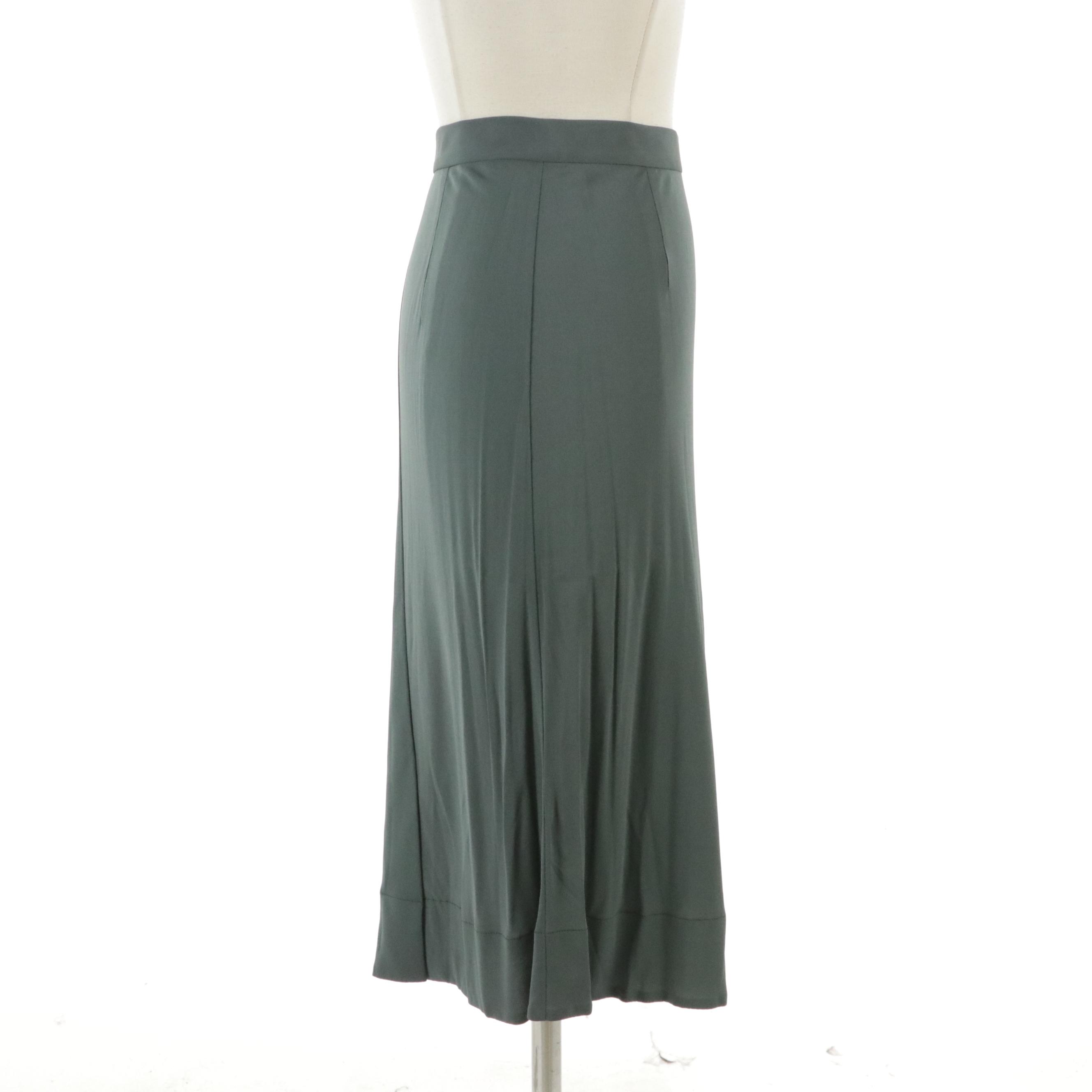 Prada Slate Blue Skirt with 7" Slit in Back and Retains Tag