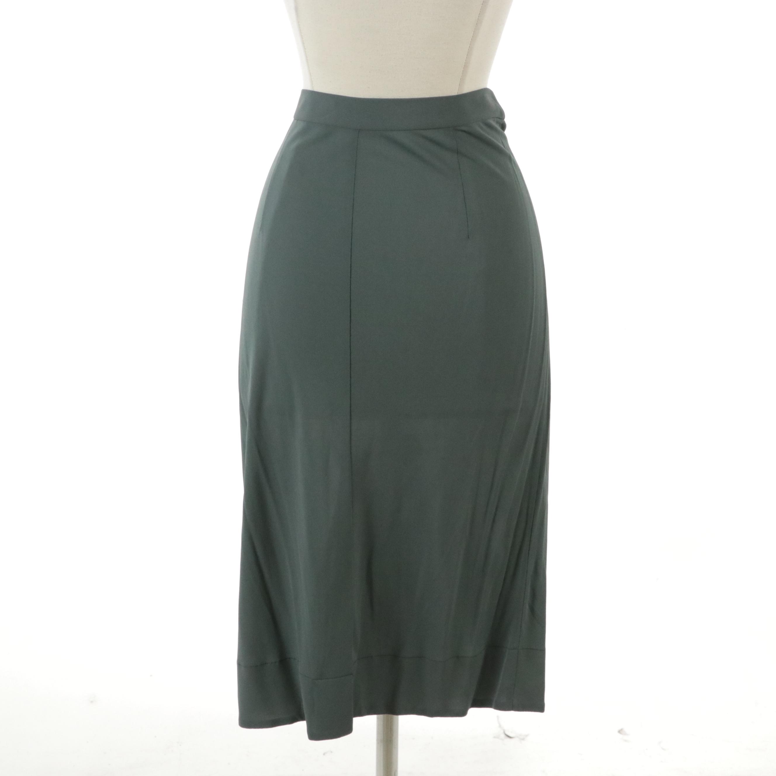 Prada Slate Blue Skirt with 7" Slit in Back and Retains Tag