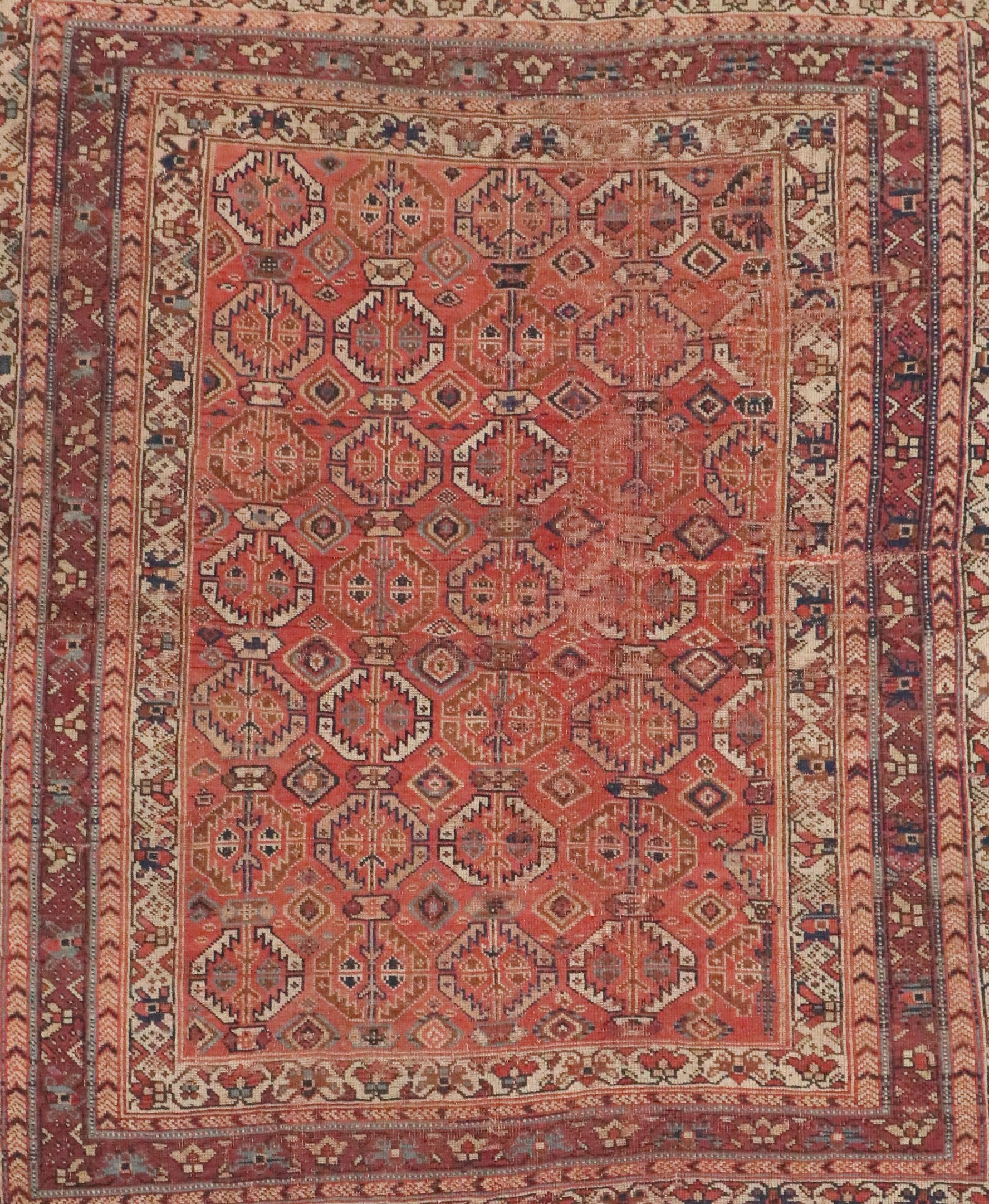 4'4 x 5'3 Hand-Knotted Caucasian Kazak Area Rug