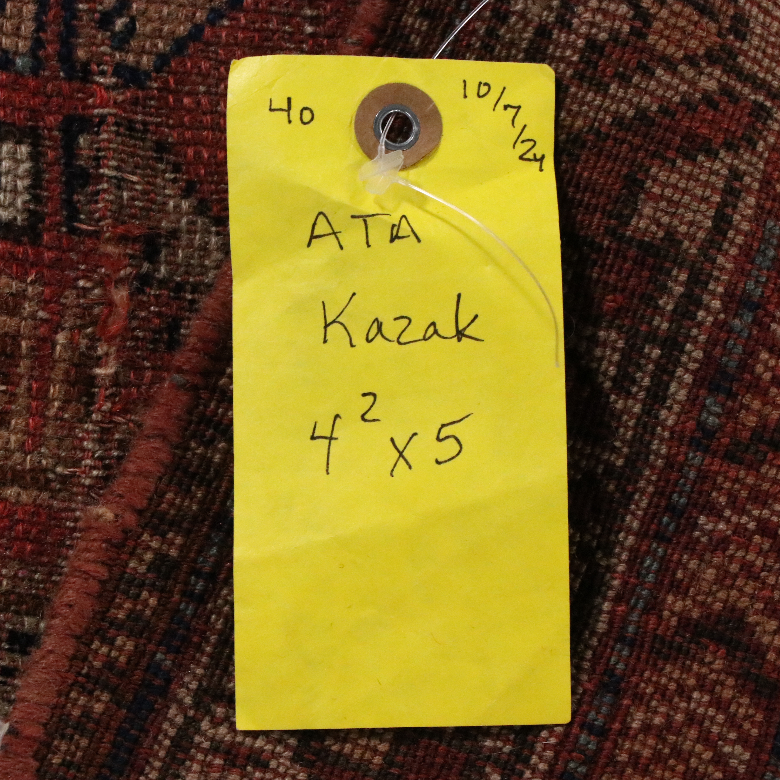 4'4 x 5'3 Hand-Knotted Caucasian Kazak Area Rug