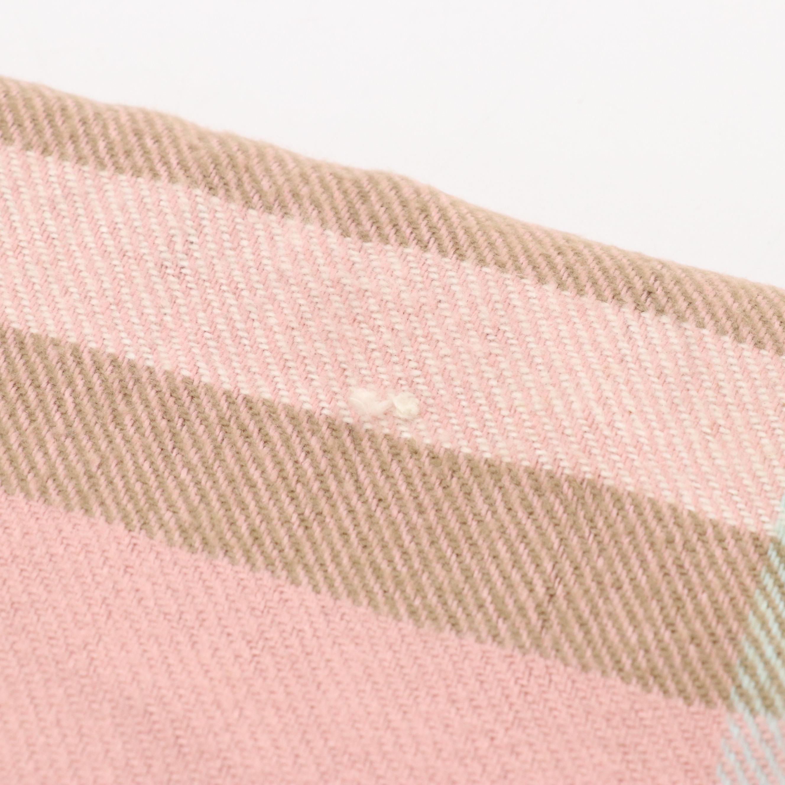 Burberry Pink House Check Lambswool Fringe Scarf