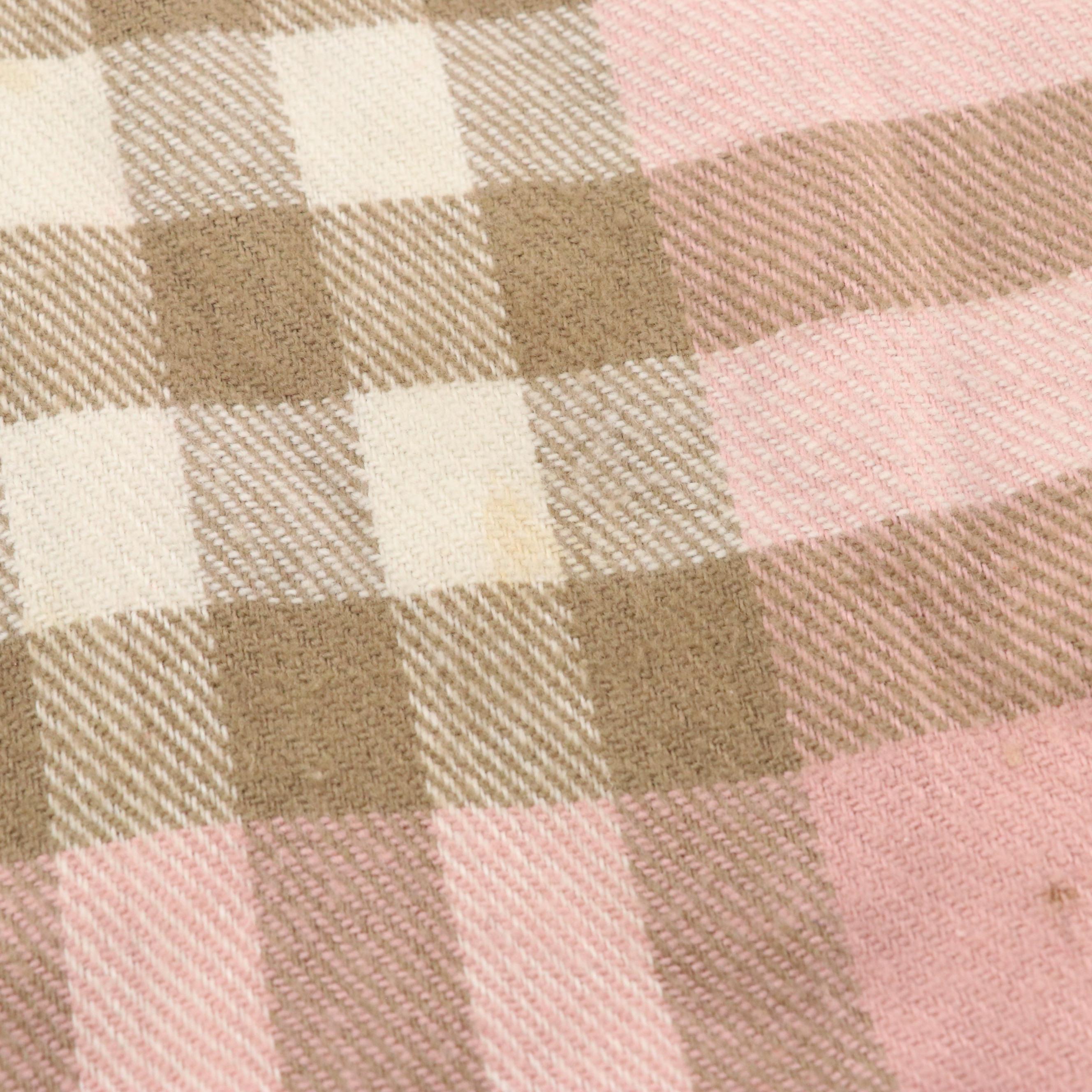 Burberry Pink House Check Lambswool Fringe Scarf