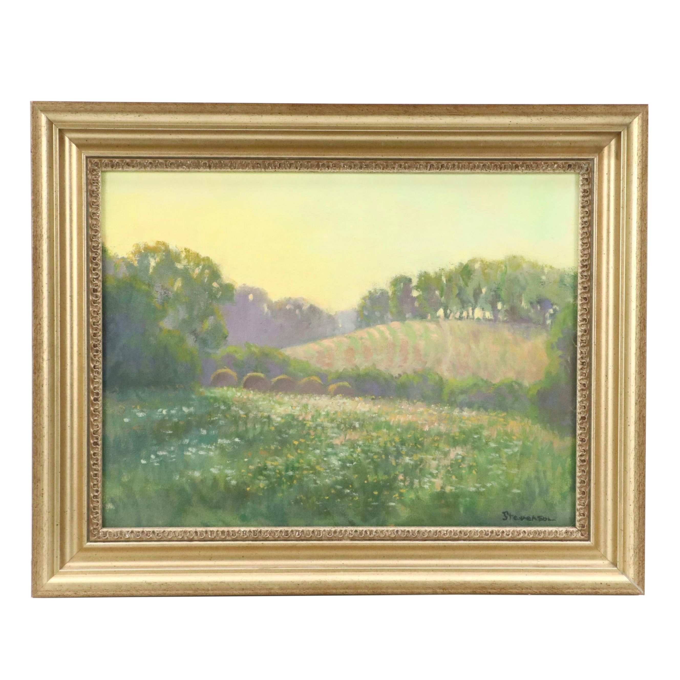 Impressionistic Style Provençal Landscape Oil Painting