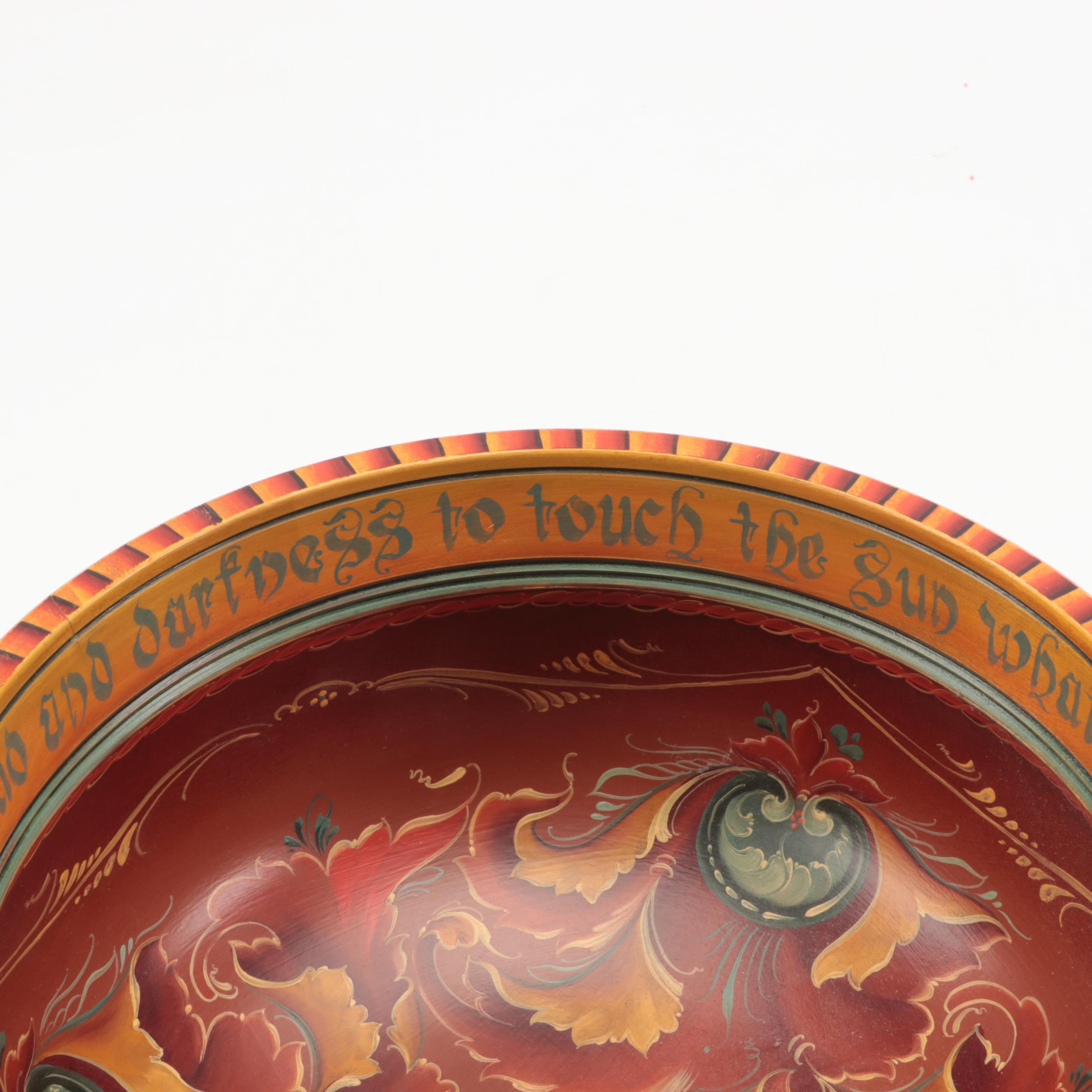 Pam Rucinski and Becky Lusk Rosemaling Style Decorative Wood Bowls