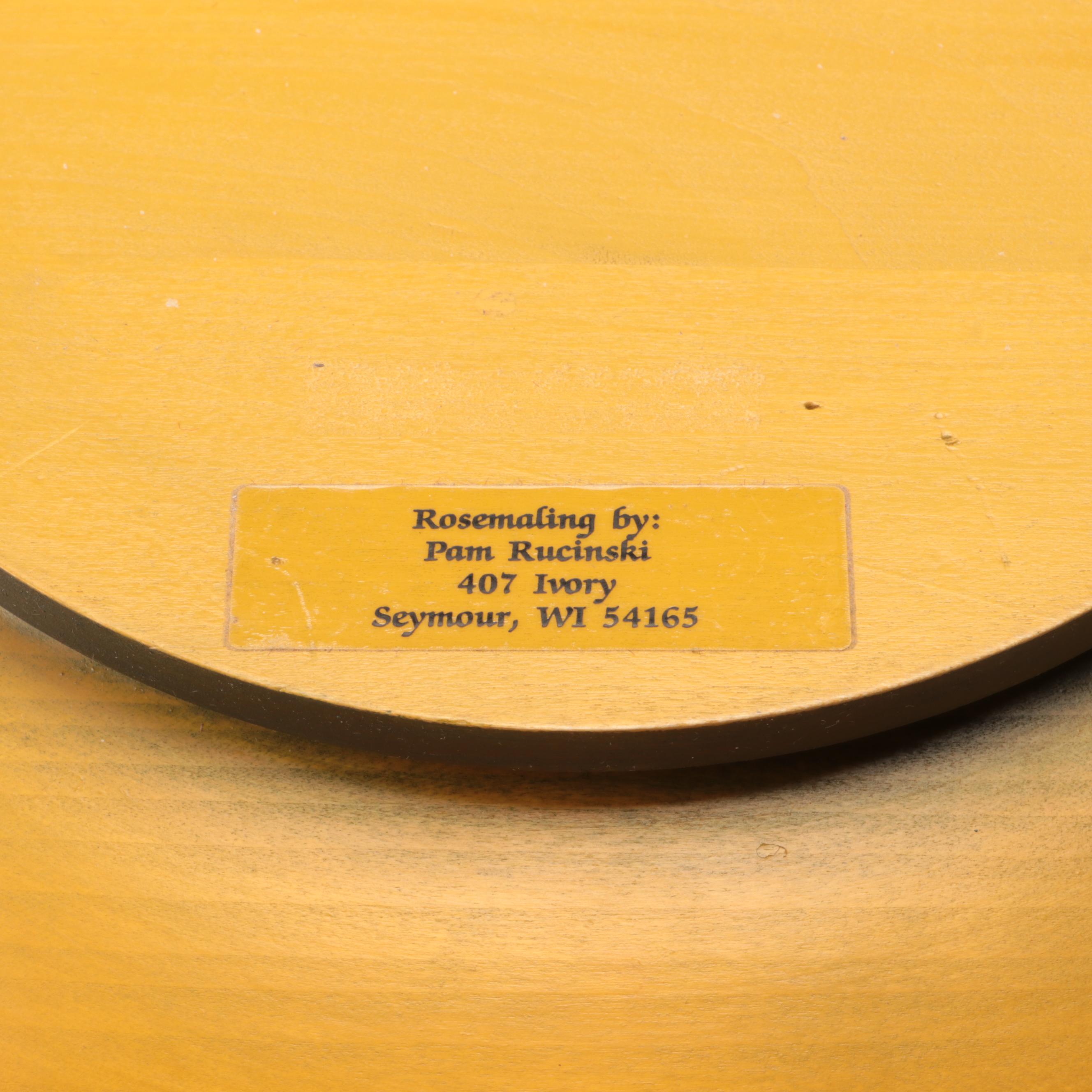 Pam Rucinski and Becky Lusk Rosemaling Style Decorative Wood Bowls