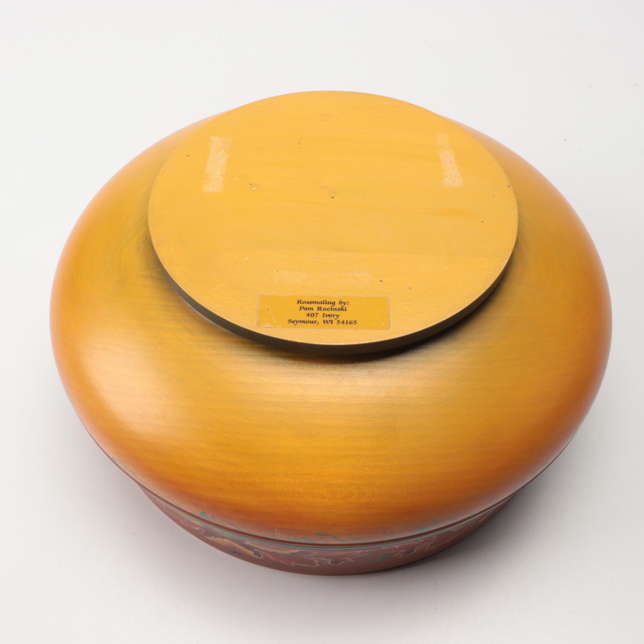 Pam Rucinski and Becky Lusk Rosemaling Style Decorative Wood Bowls