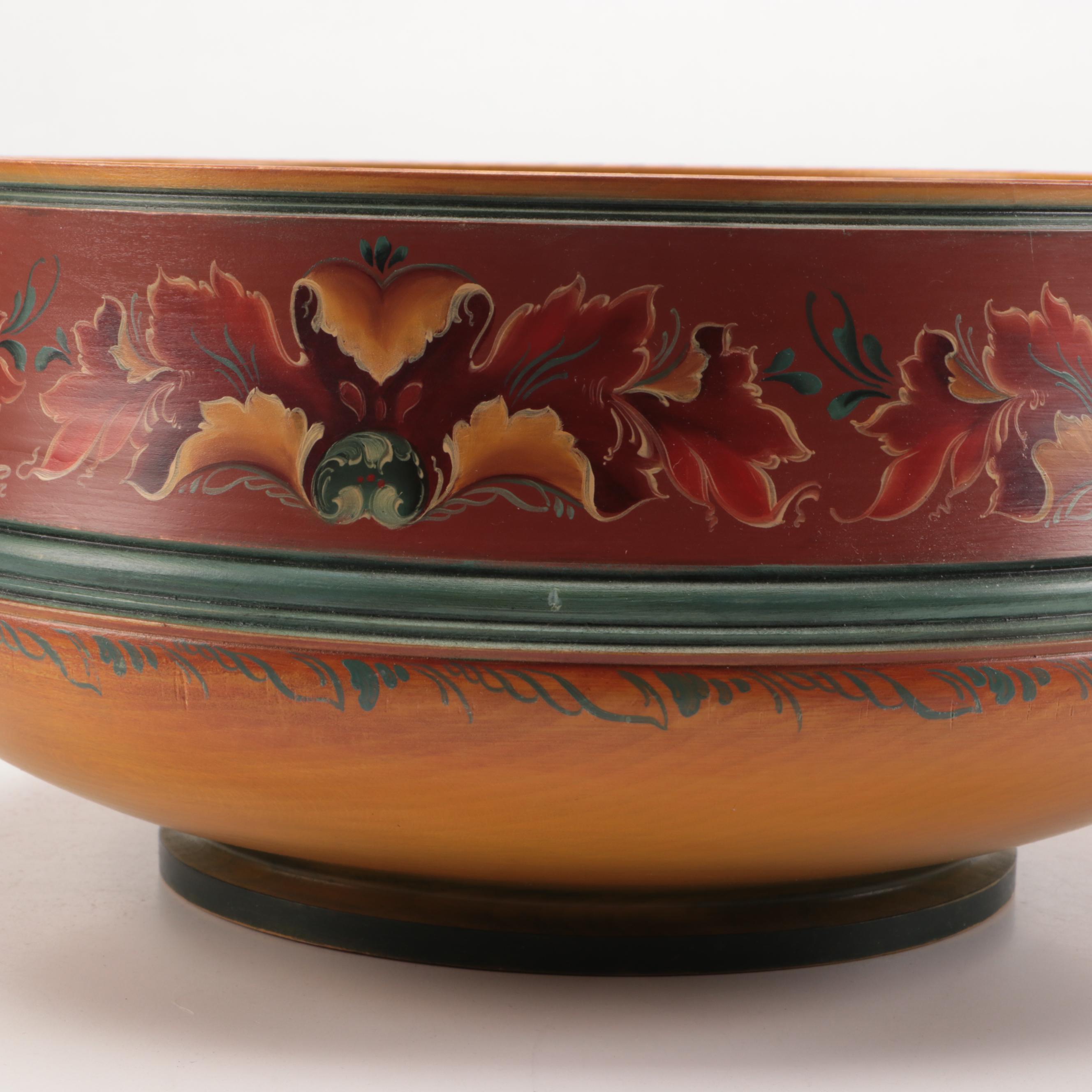 Pam Rucinski and Becky Lusk Rosemaling Style Decorative Wood Bowls