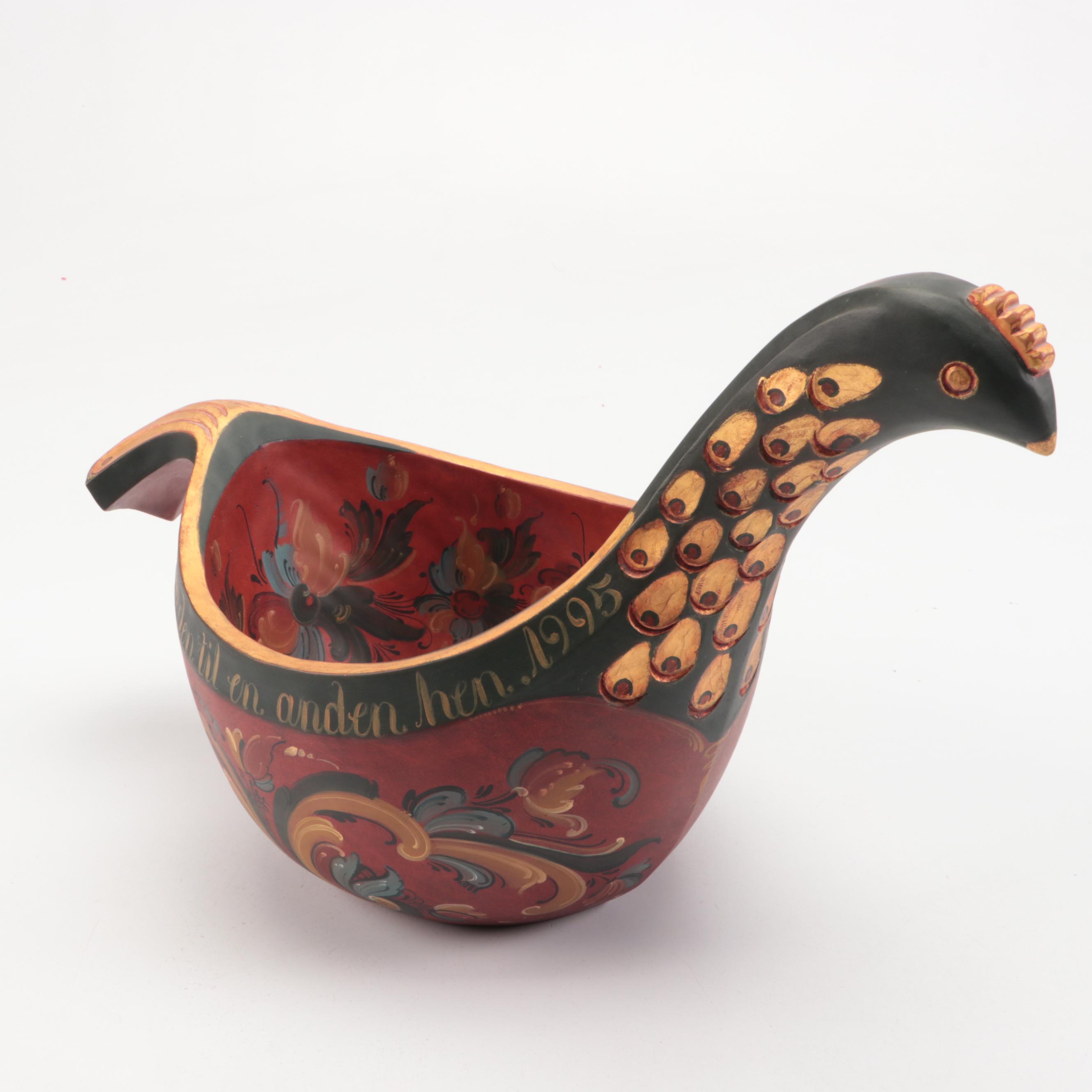 Pam Rucinski and Becky Lusk Rosemaling Style Decorative Wood Bowls