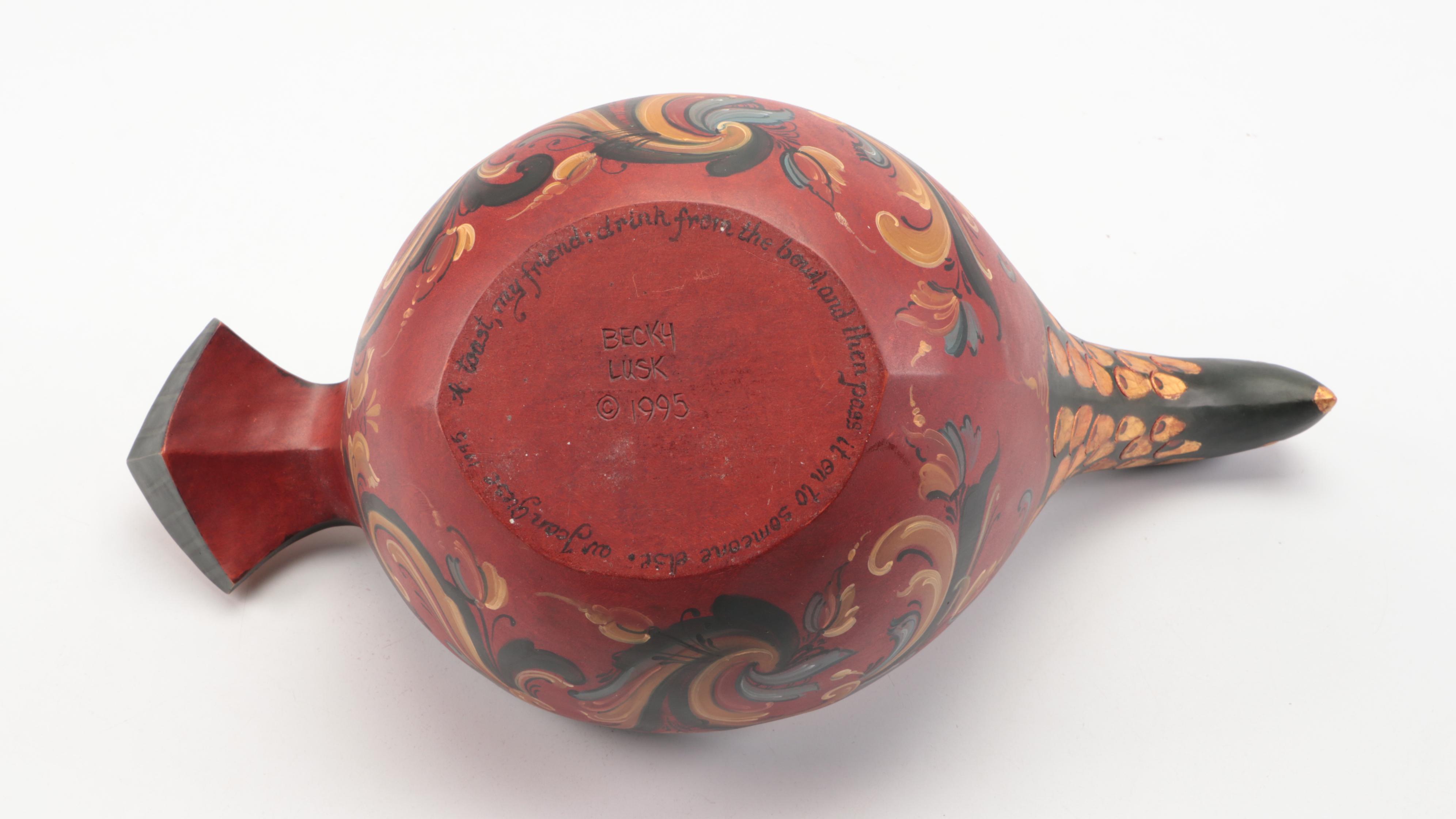 Pam Rucinski and Becky Lusk Rosemaling Style Decorative Wood Bowls