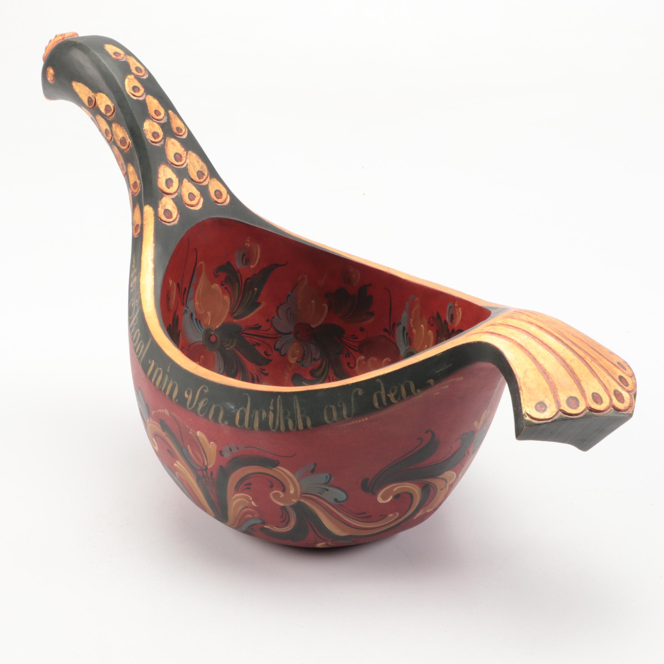 Pam Rucinski and Becky Lusk Rosemaling Style Decorative Wood Bowls
