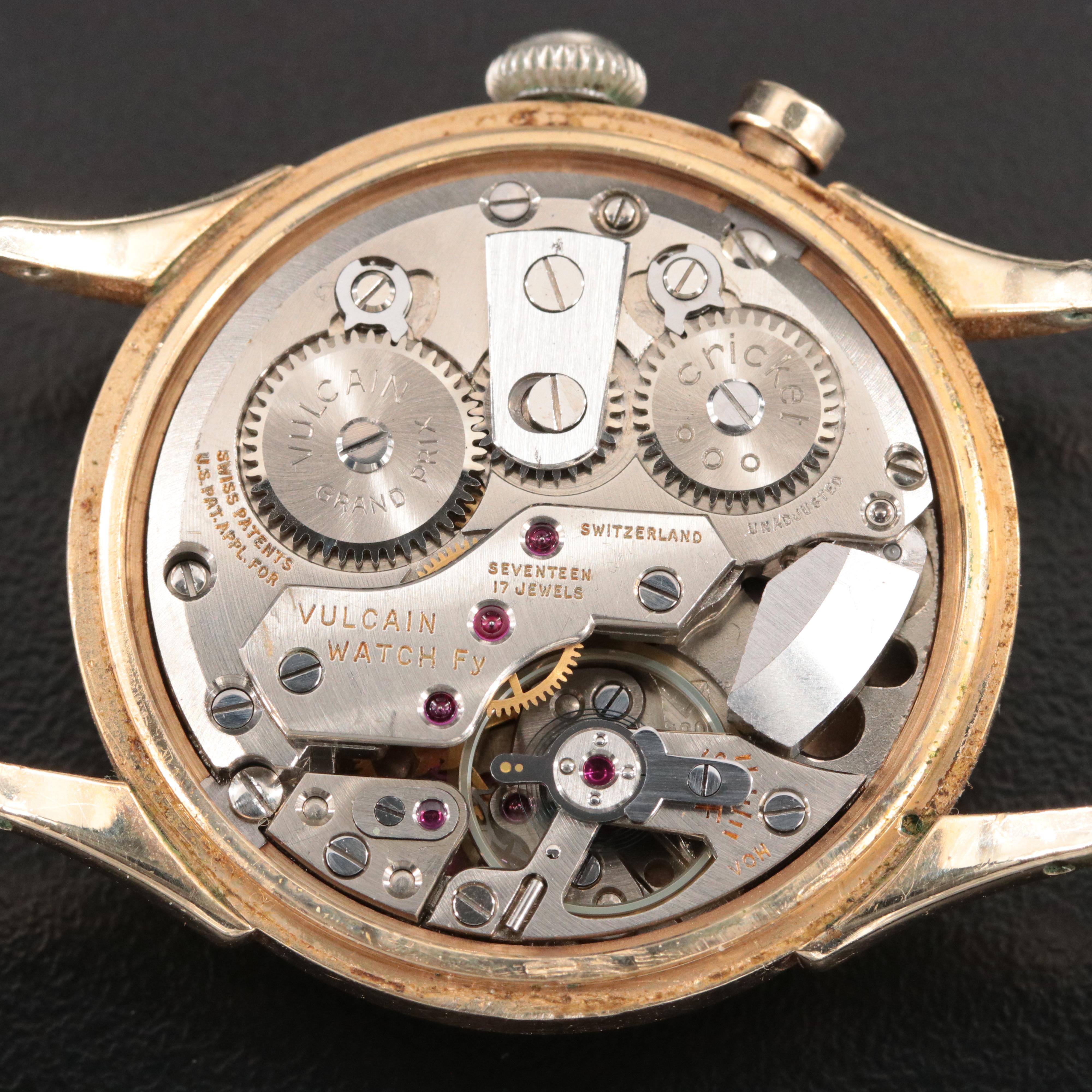 Vulcain Grand Prix Cricket Vintage Alarm Watch