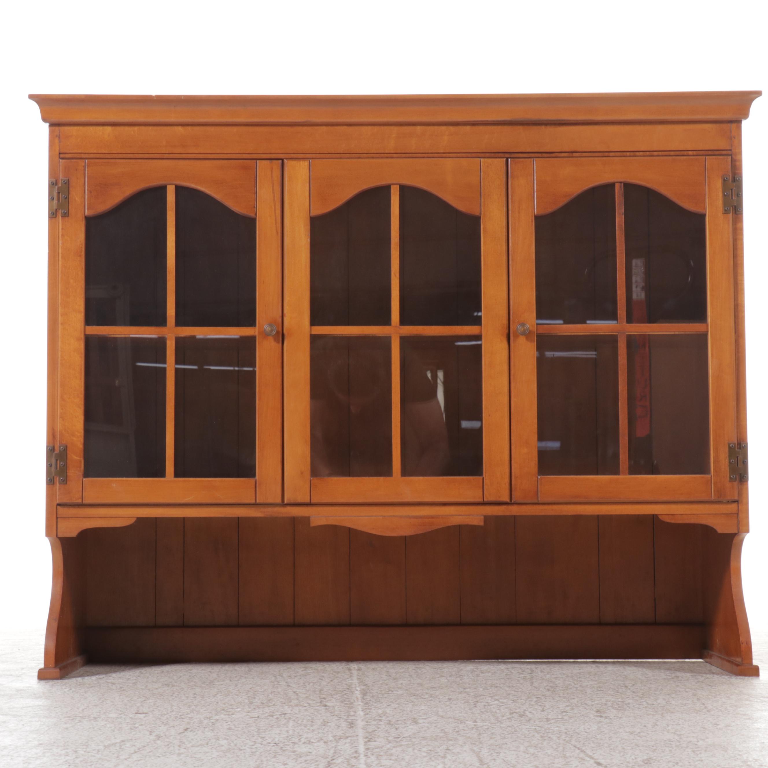 American Colonial Style Maple China Cabinet