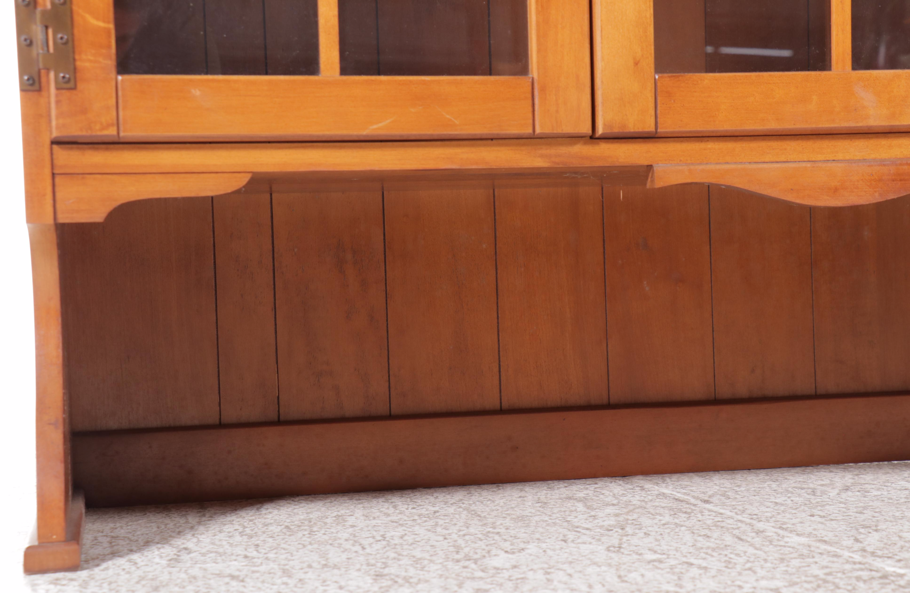 American Colonial Style Maple China Cabinet