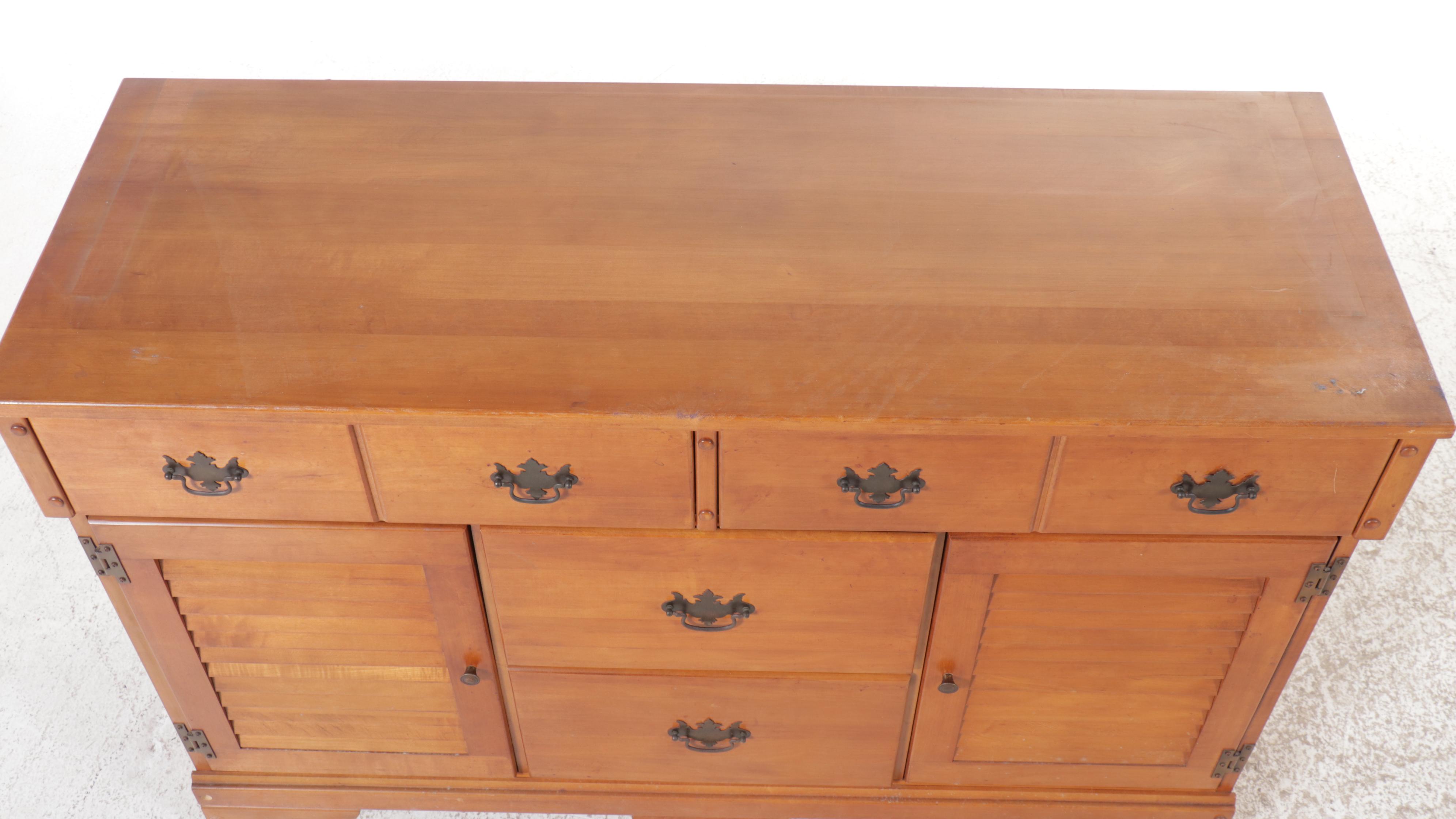 American Colonial Style Maple China Cabinet