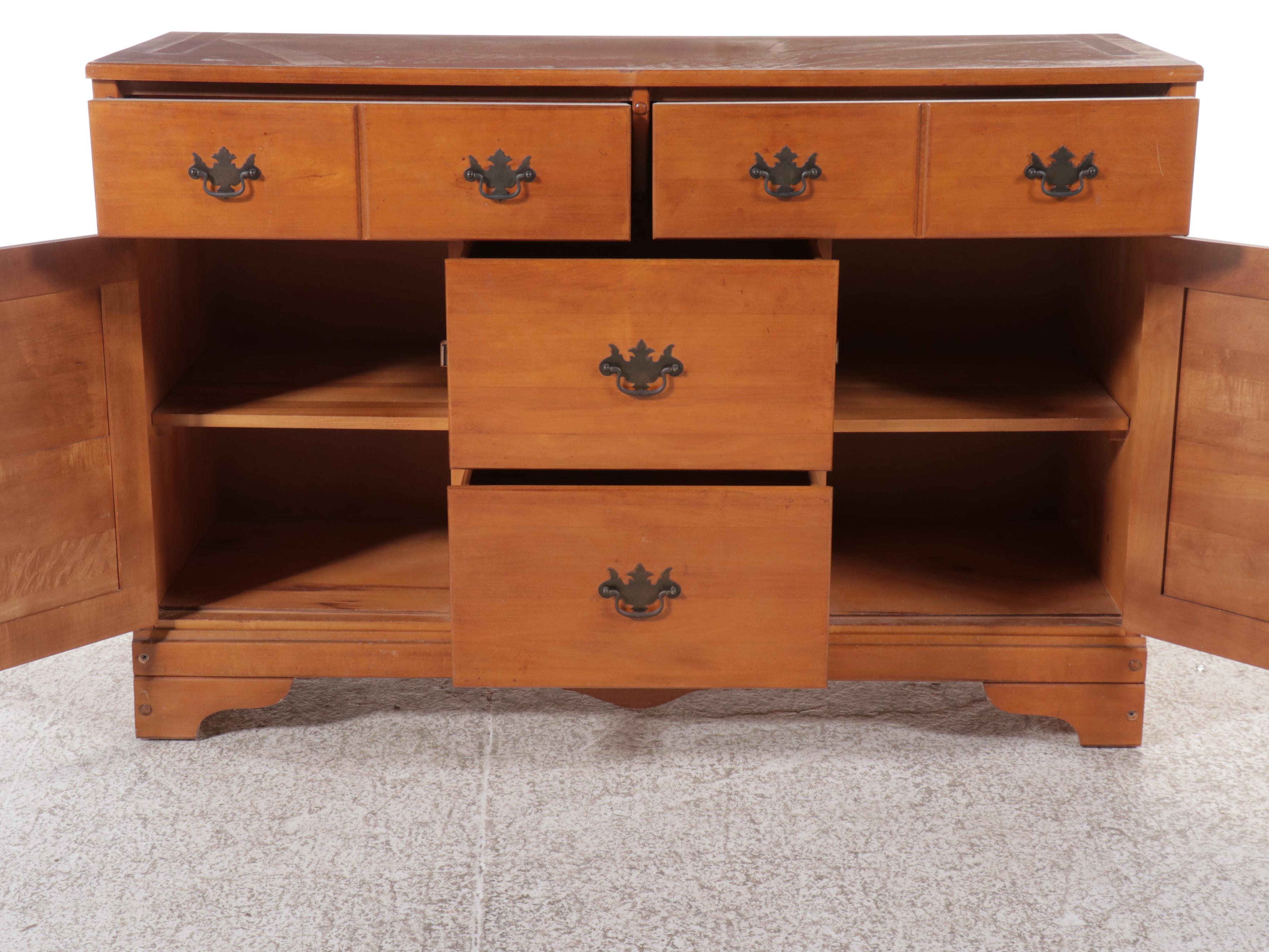 American Colonial Style Maple China Cabinet