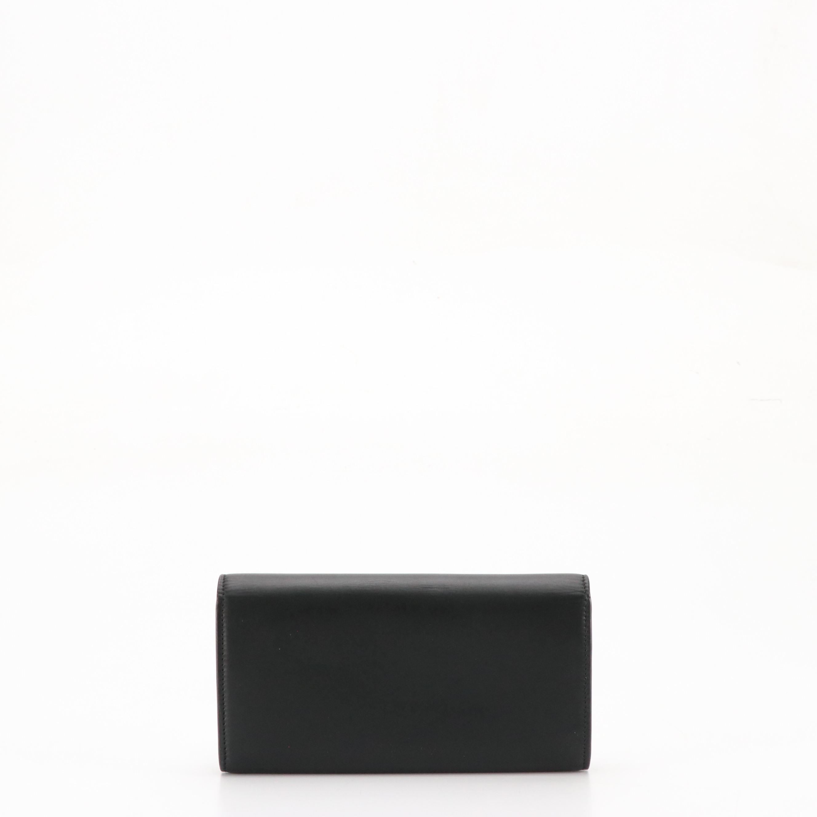 Bottega Veneta Turnlock Continental Wallet in Black Leather with Box