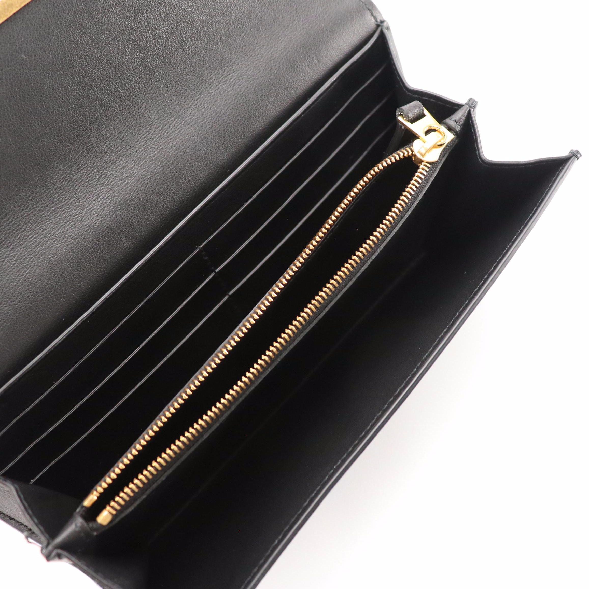 Bottega Veneta Turnlock Continental Wallet in Black Leather with Box