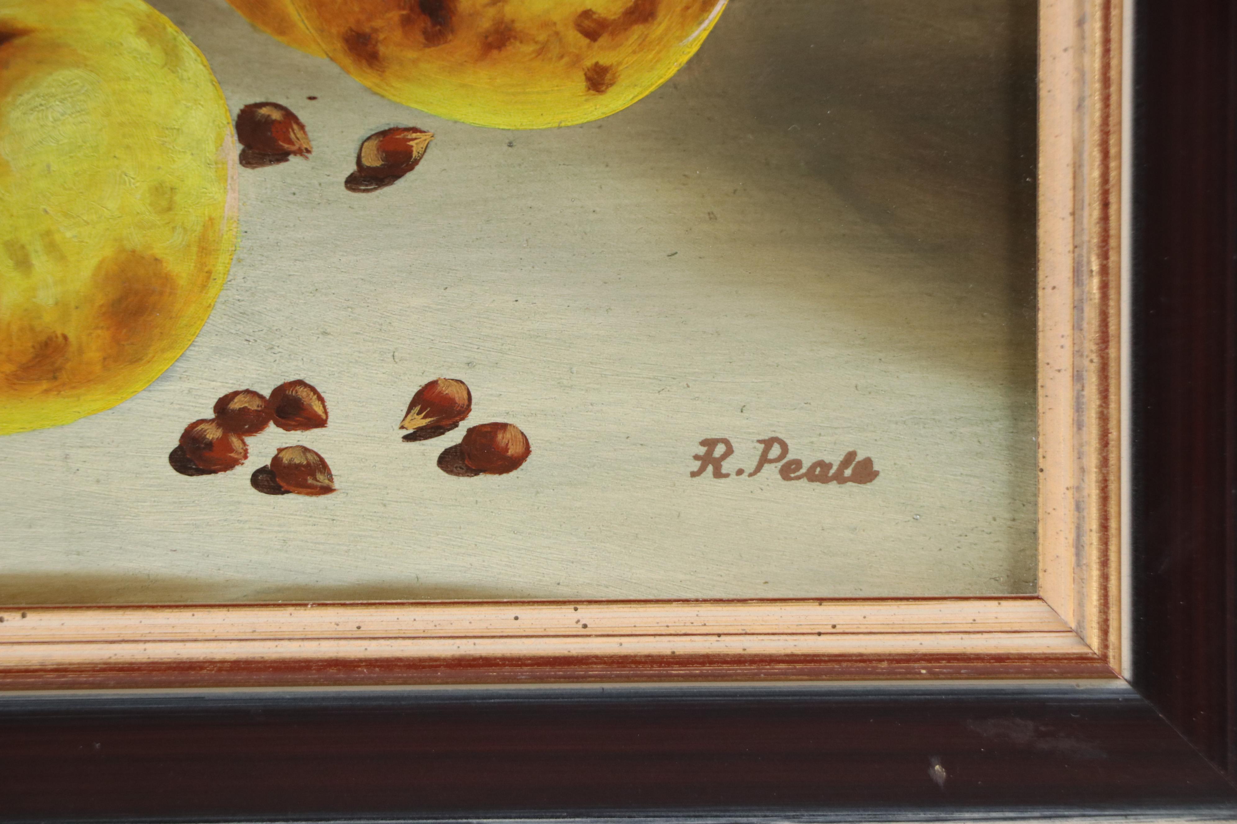 Dutch School Oil Painting Still Life of Yellow Apples, 20th Century