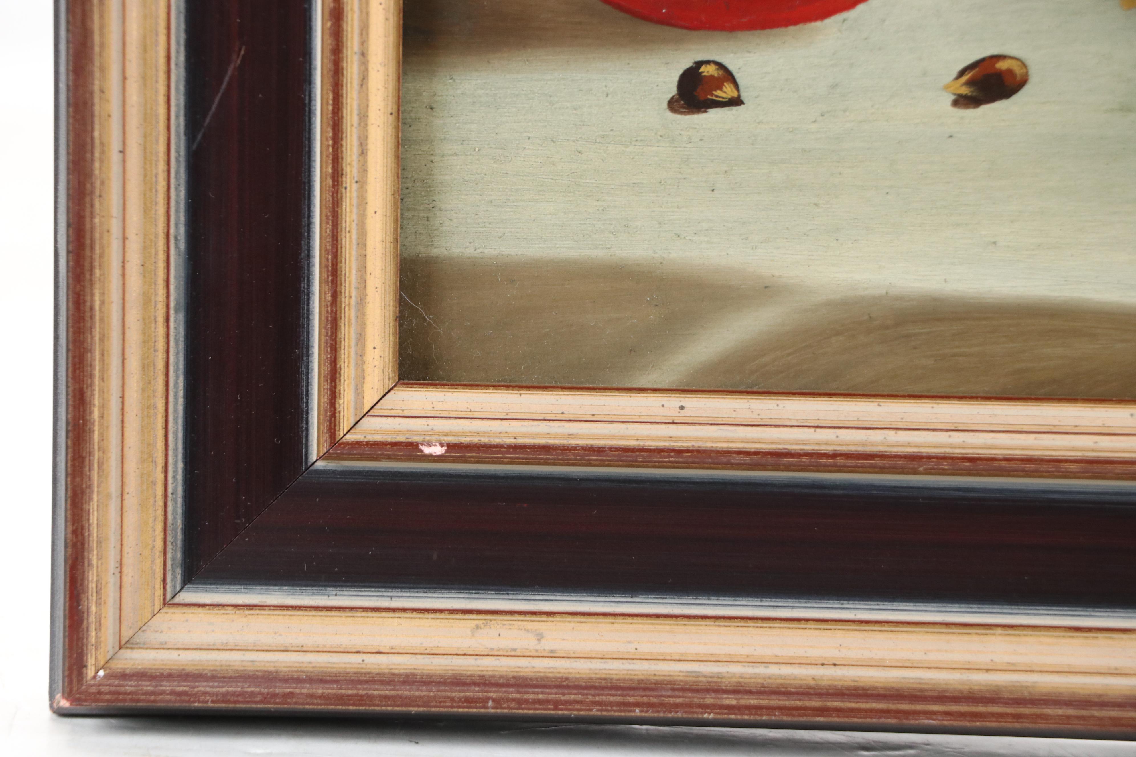 Dutch School Oil Painting Still Life of Yellow Apples, 20th Century