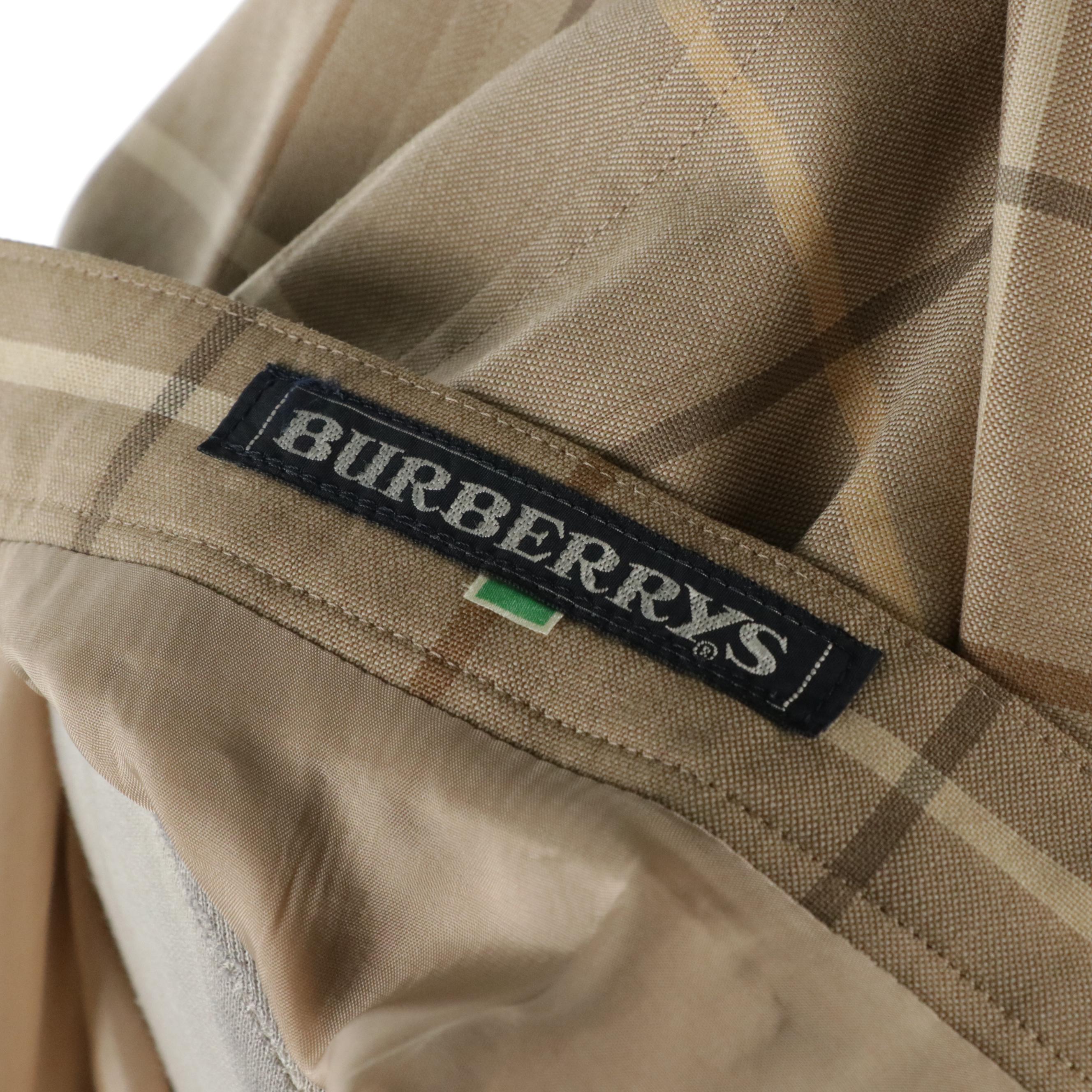 Burberrys Wool Vintage Check Pleated Skirt