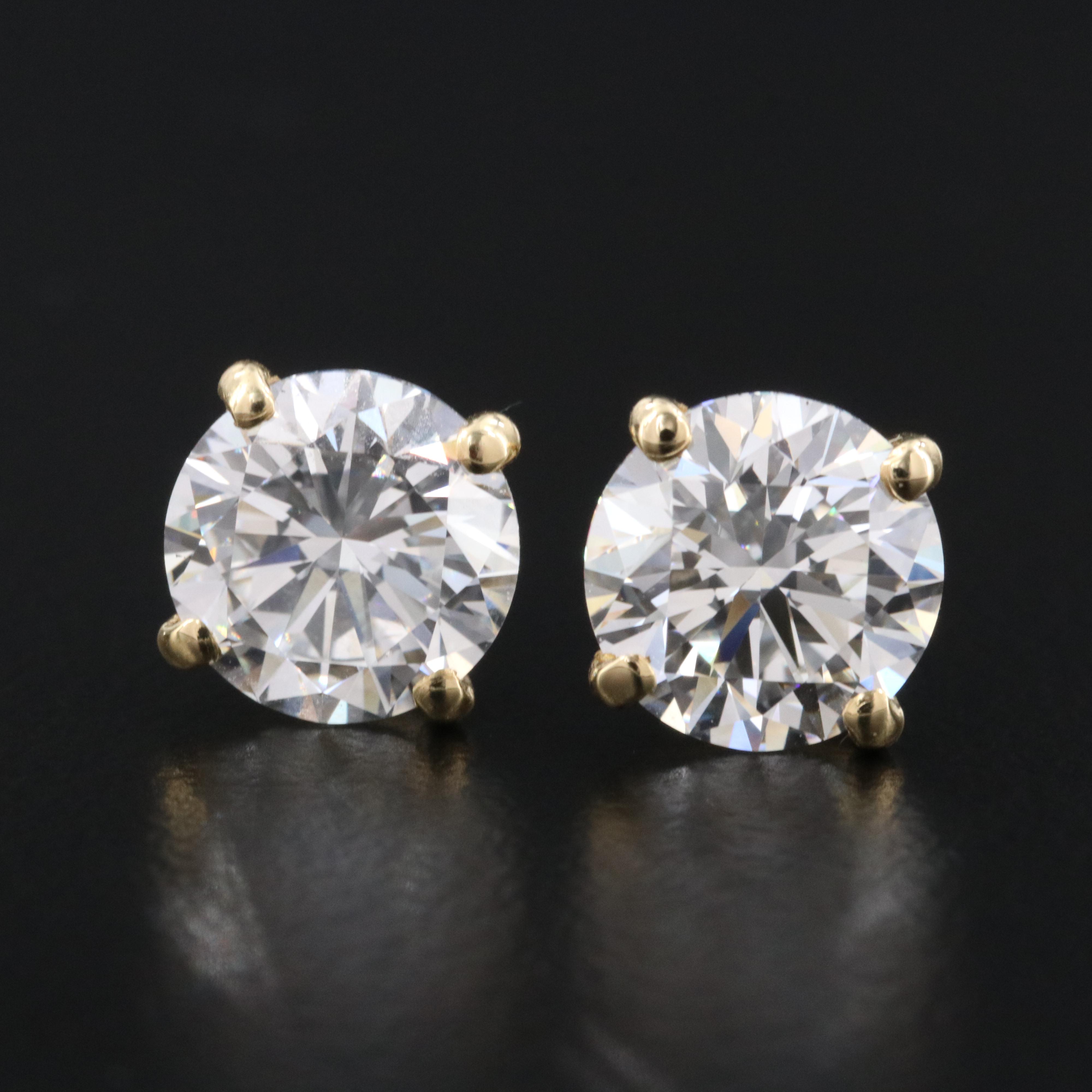 18K 3.01 CTW Lab Grown Diamond Stud Earrings with IGI Jewelry Report