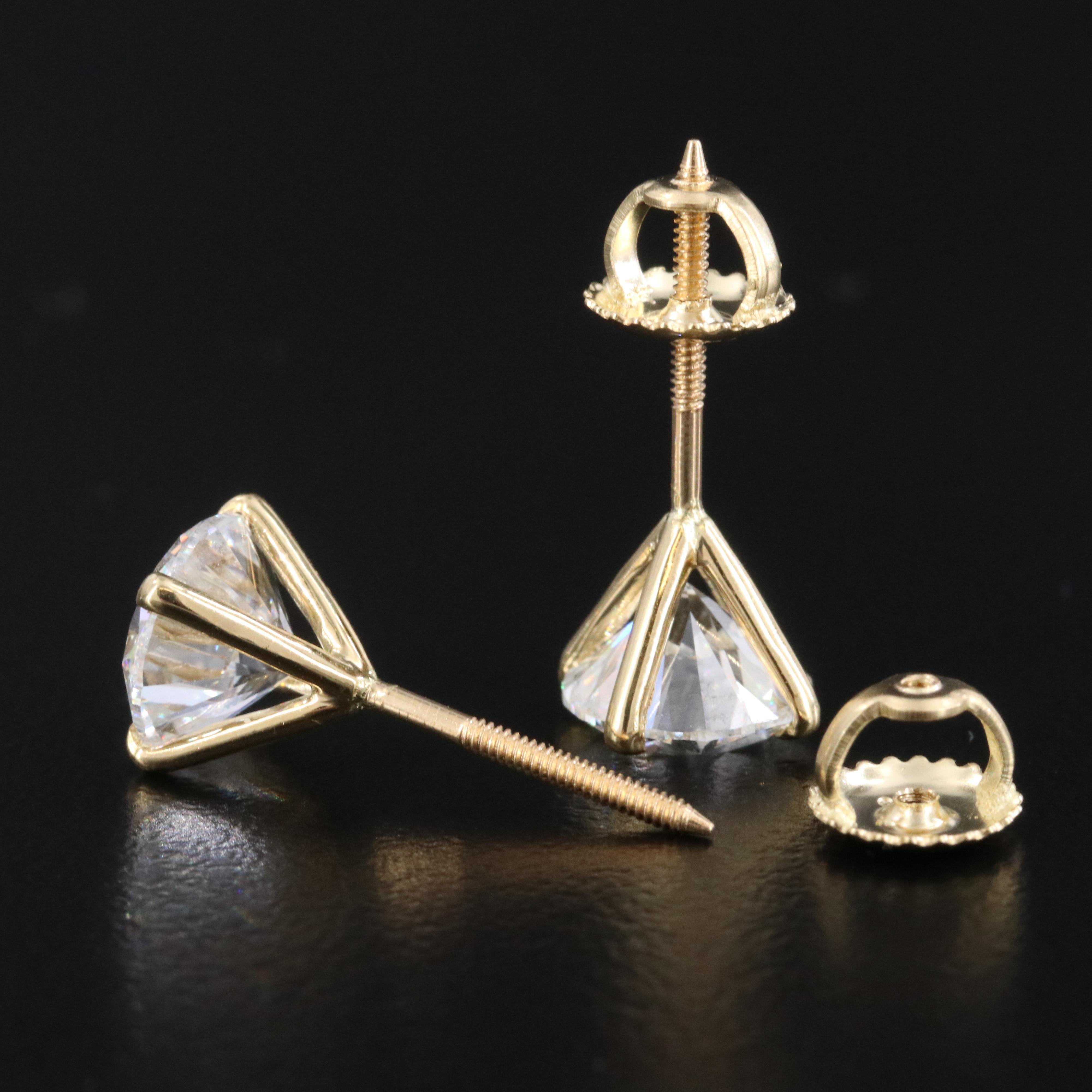 18K 3.01 CTW Lab Grown Diamond Stud Earrings with IGI Jewelry Report