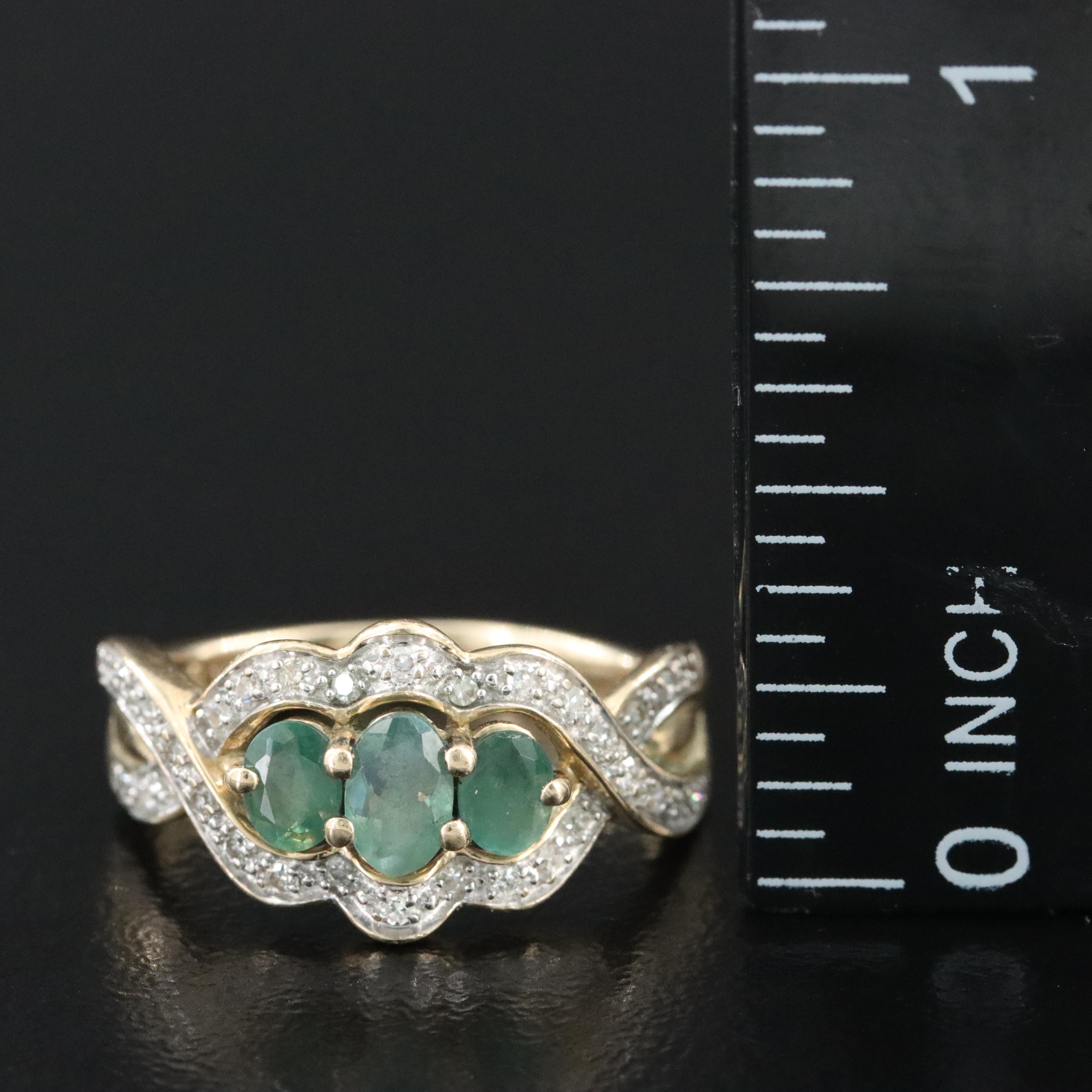 14K Alexandrite and Diamond Ring