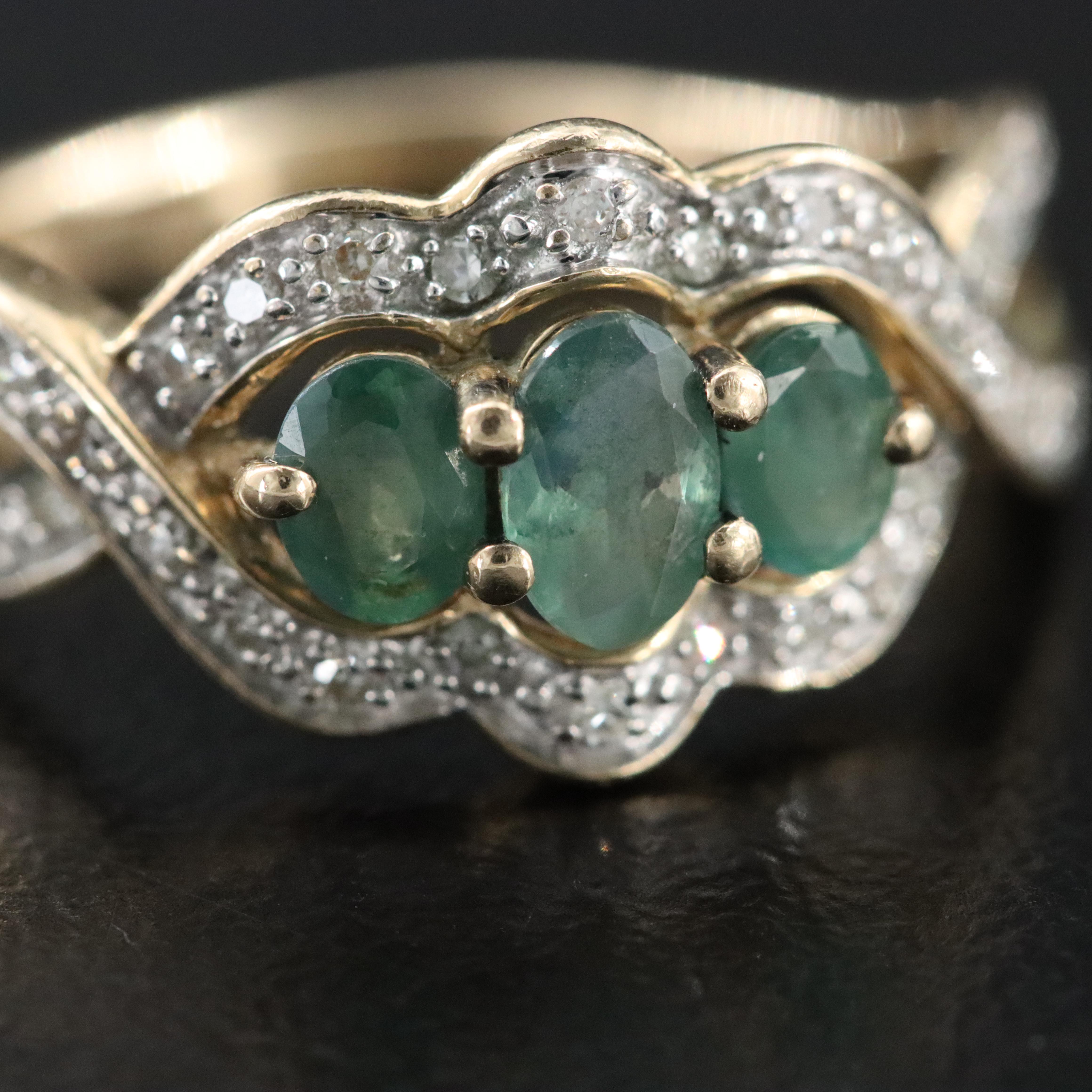 14K Alexandrite and Diamond Ring