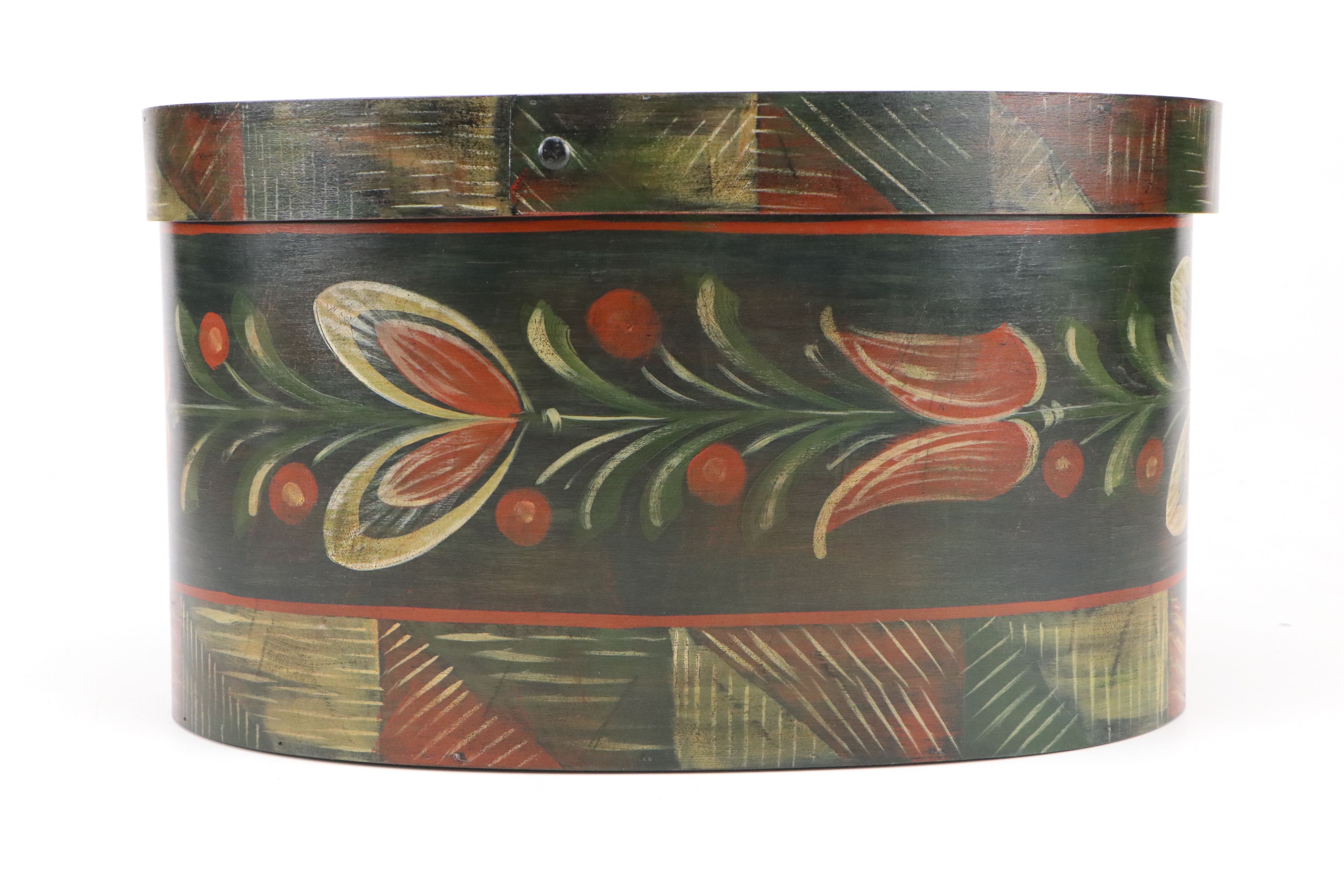 Continental Folk Art Style Wedding Couple Oval Blessings Box