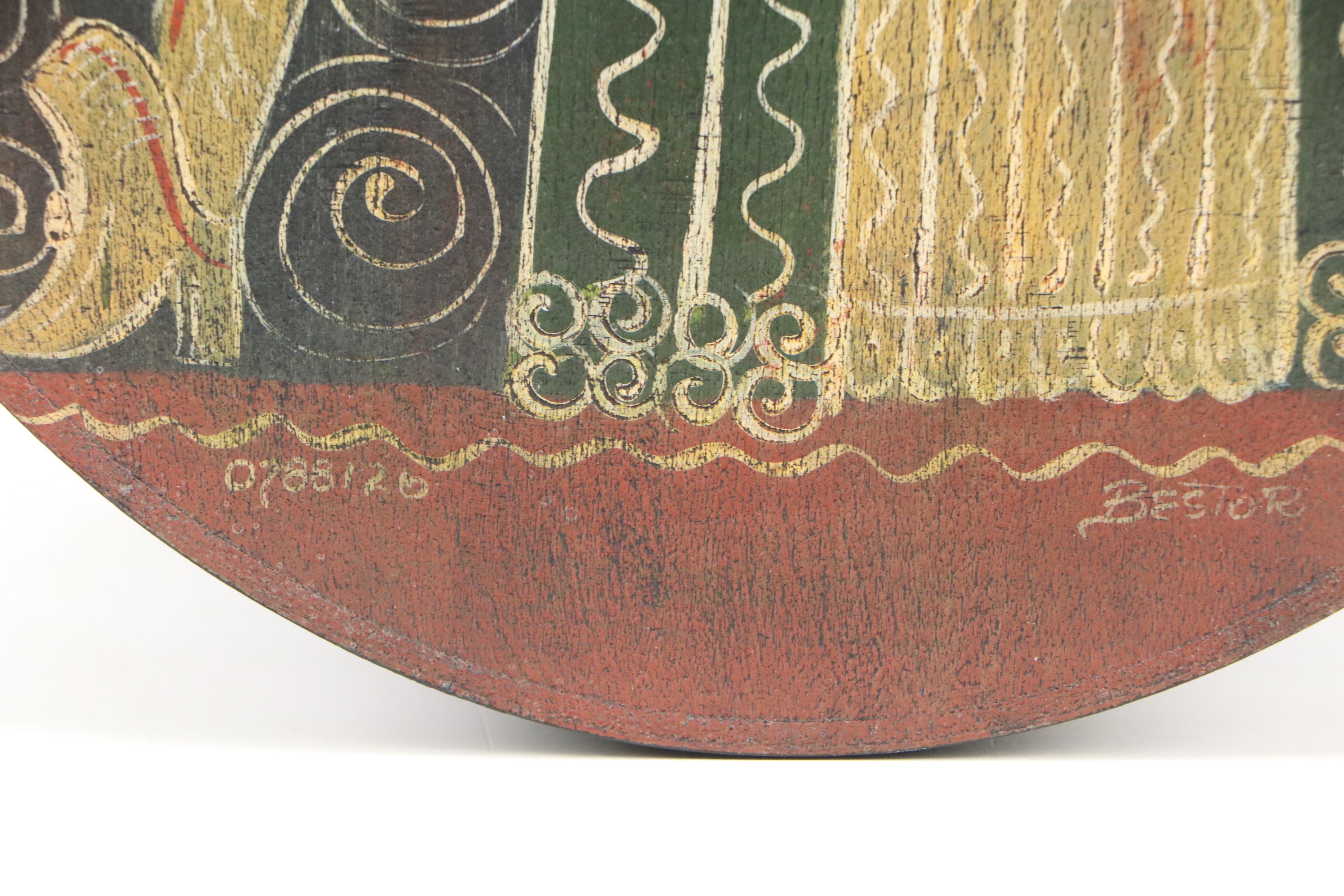 Continental Folk Art Style Wedding Couple Oval Blessings Box