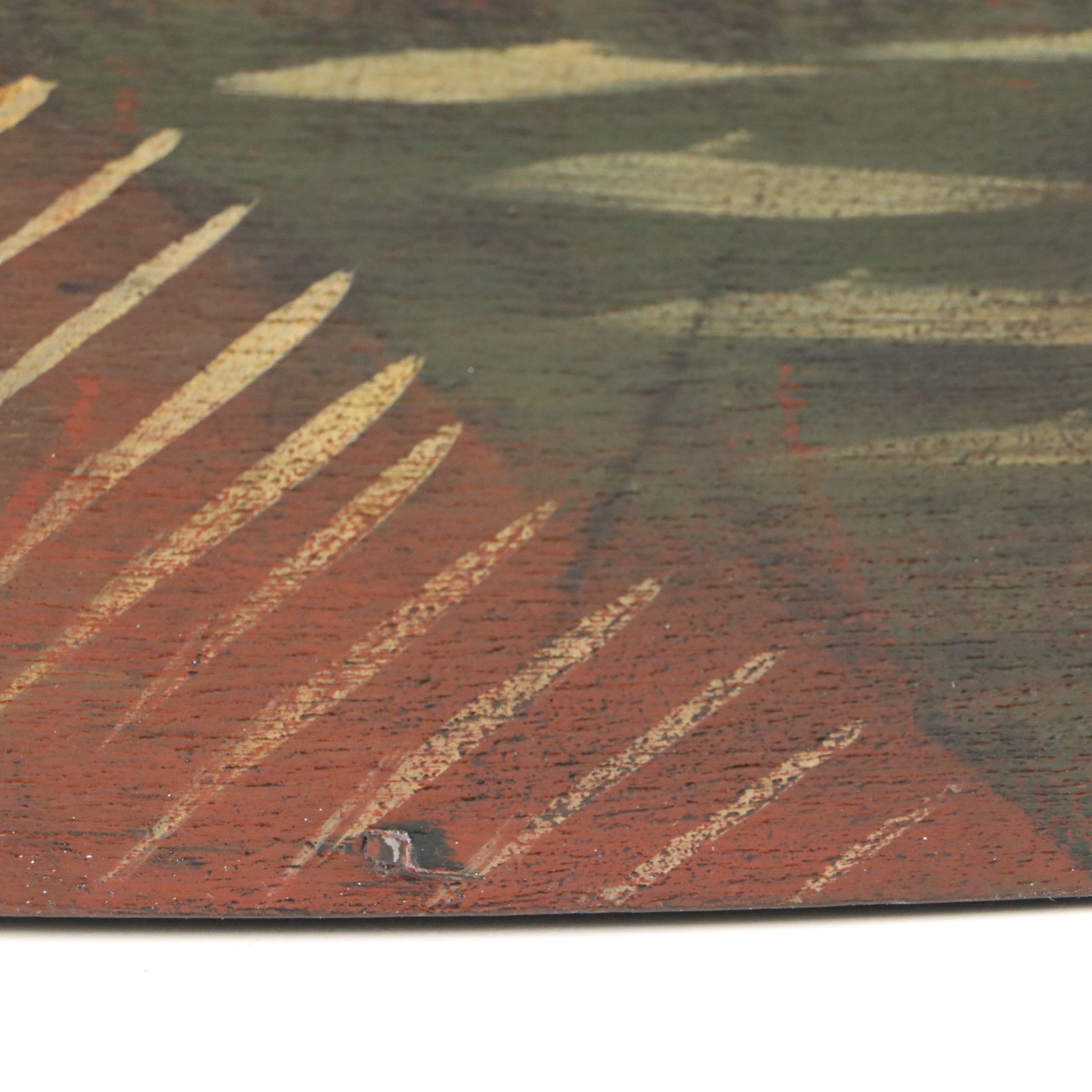 Continental Folk Art Style Wedding Couple Oval Blessings Box