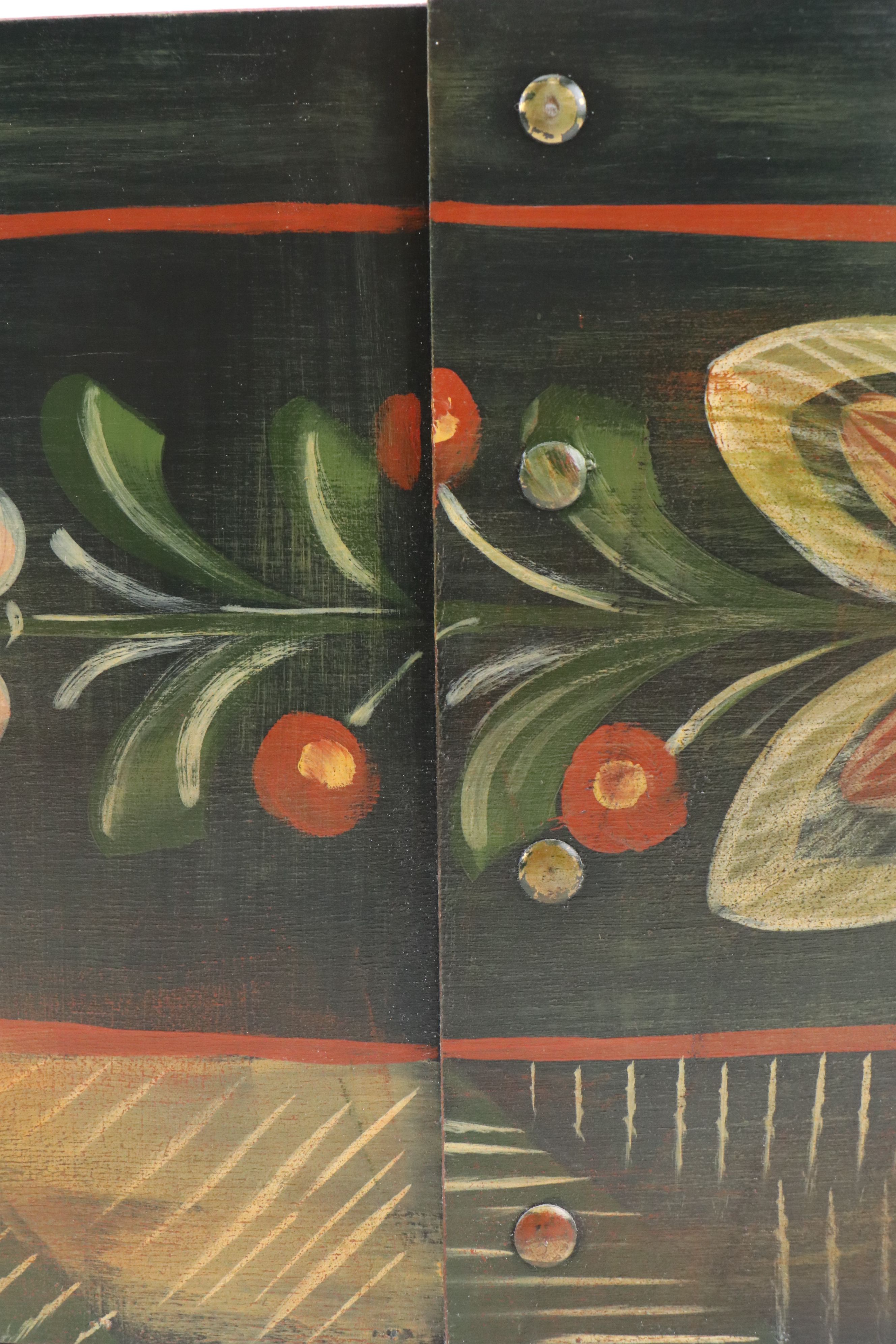 Continental Folk Art Style Wedding Couple Oval Blessings Box