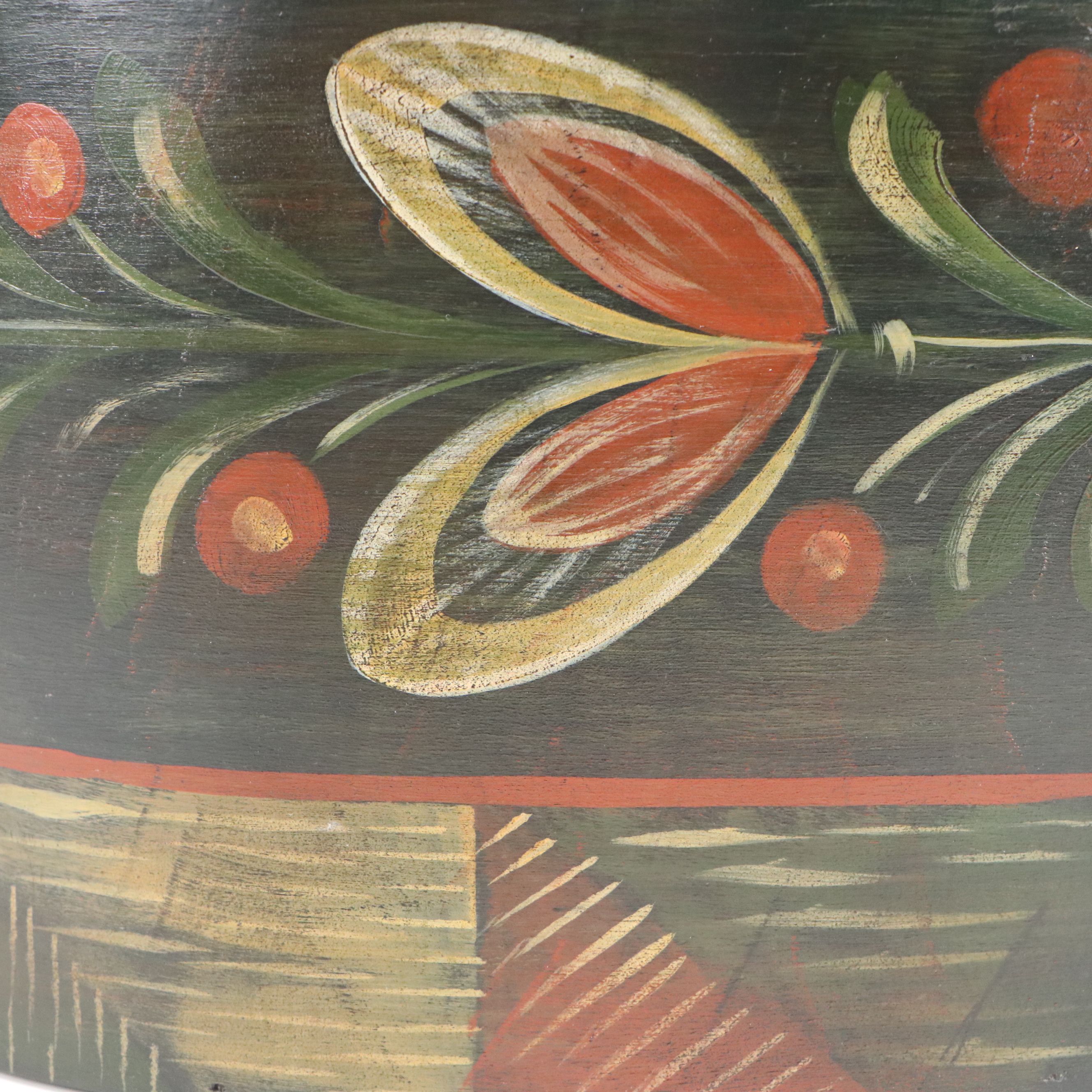 Continental Folk Art Style Wedding Couple Oval Blessings Box