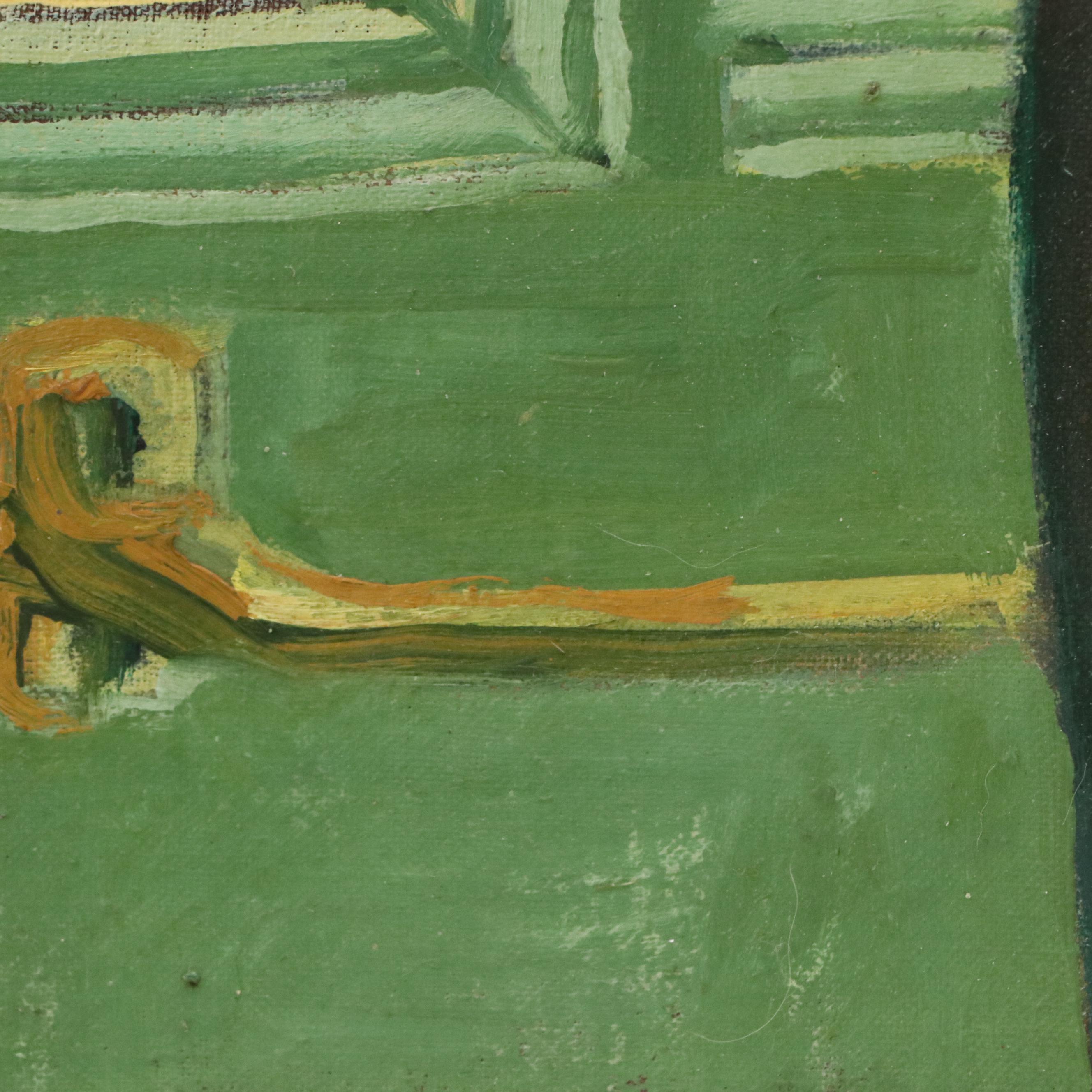 Modernist Floral Still Life Oil Painting, Late 20th Century