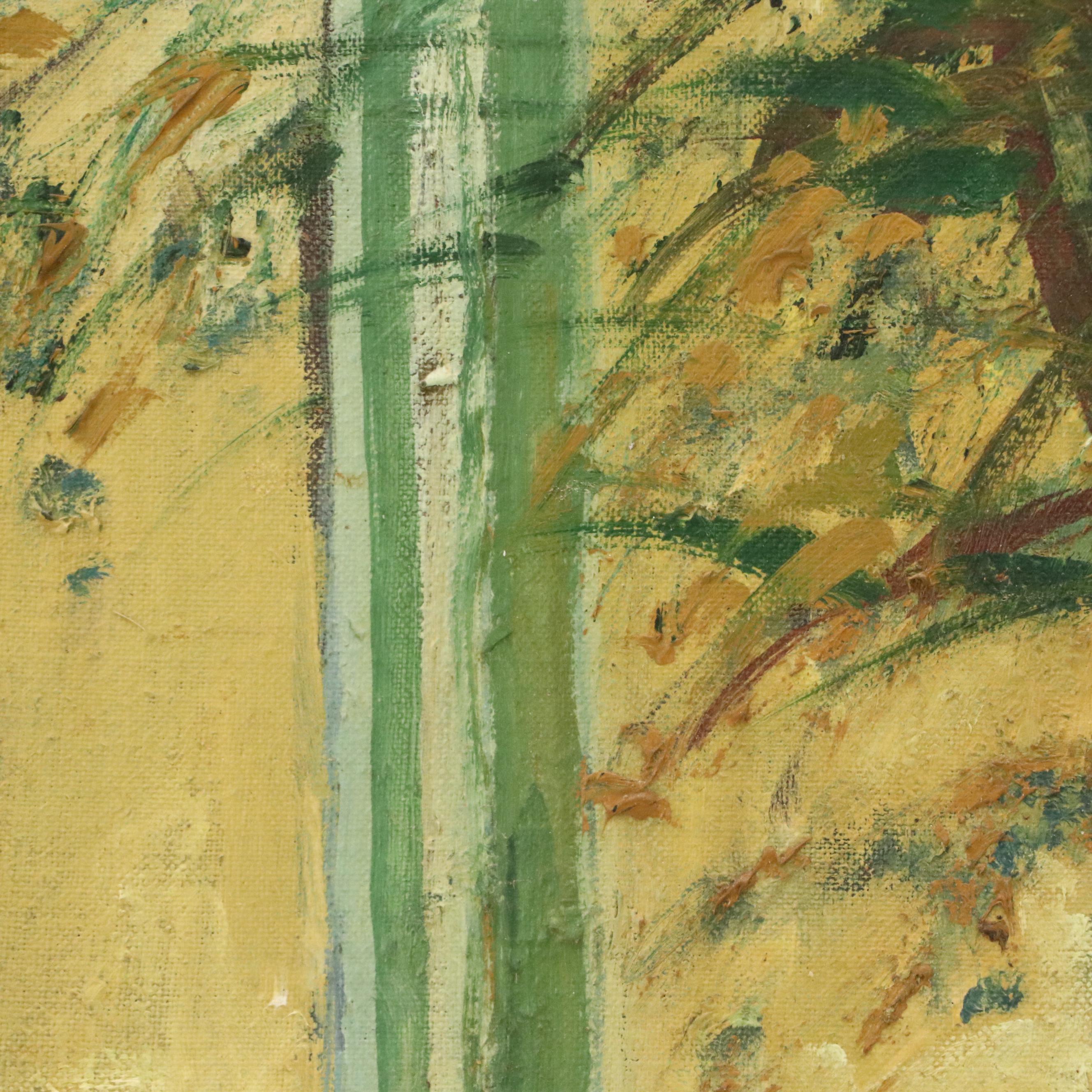 Modernist Floral Still Life Oil Painting, Late 20th Century