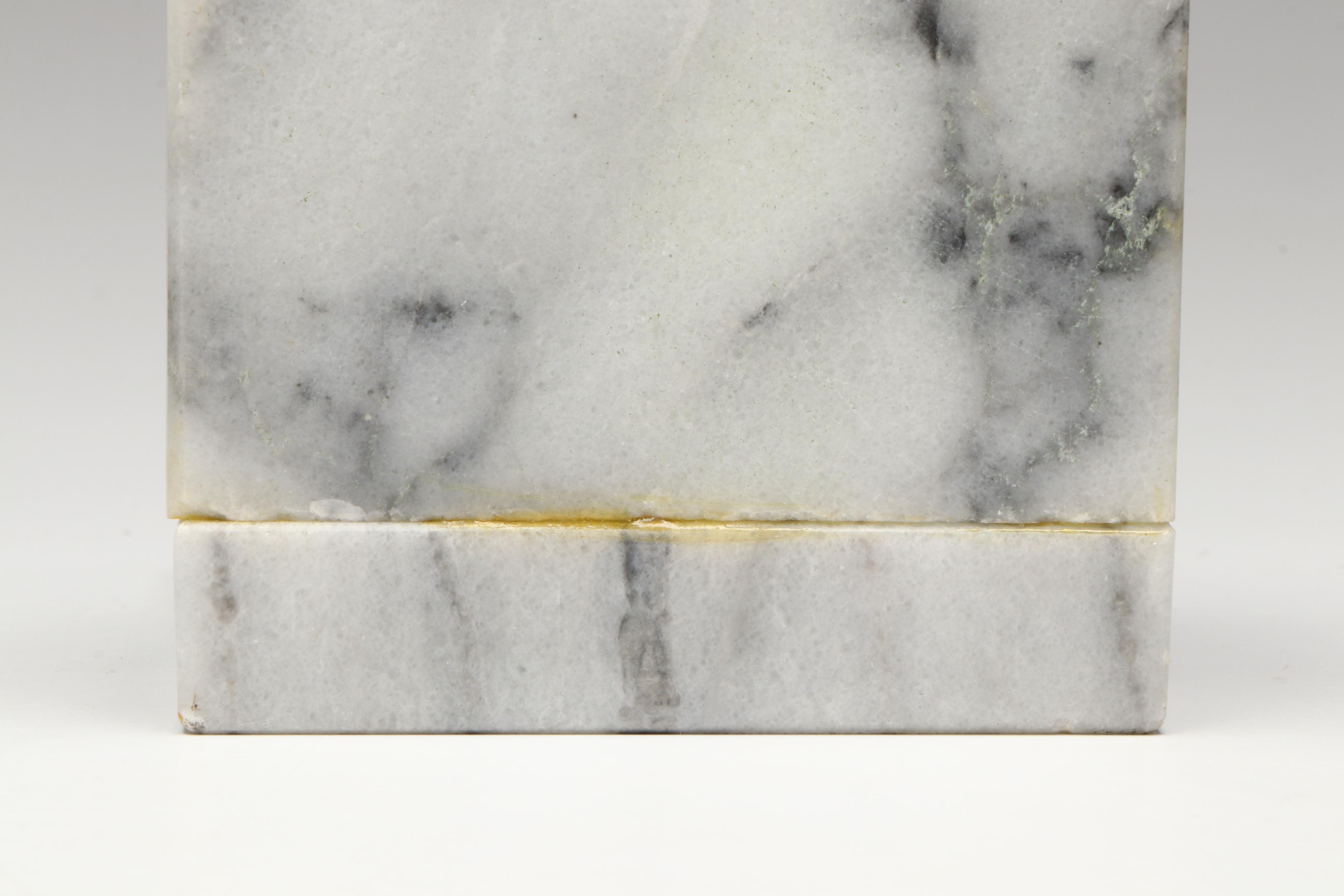 Art Deco Style Marble Bookends with Rose Quartz Grapes and Stone Figurines