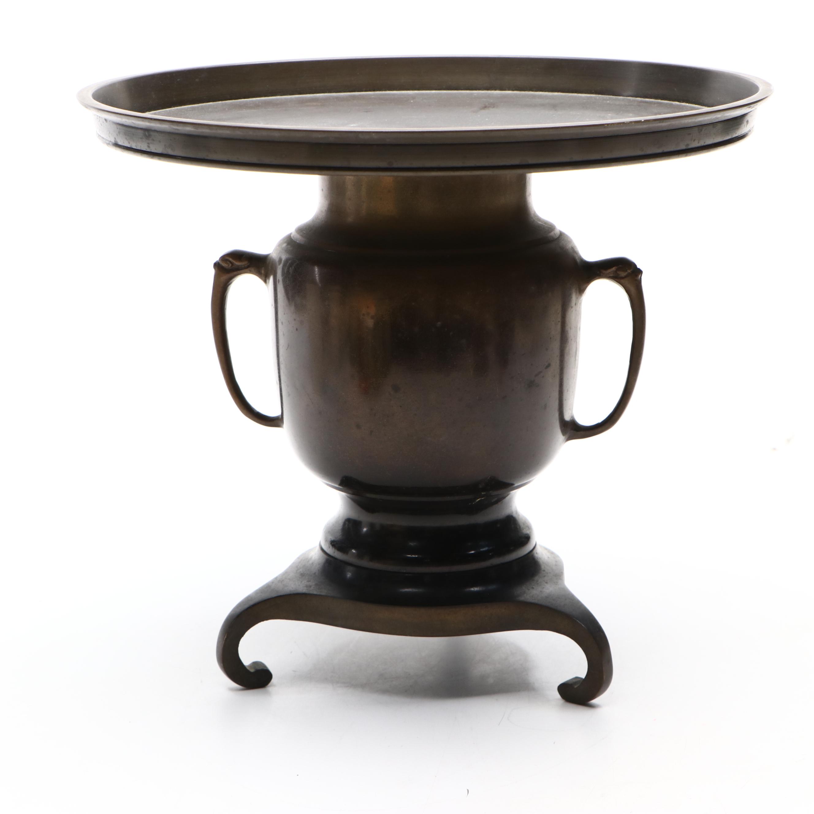 Japanese Patinated Brass Usubata Vase