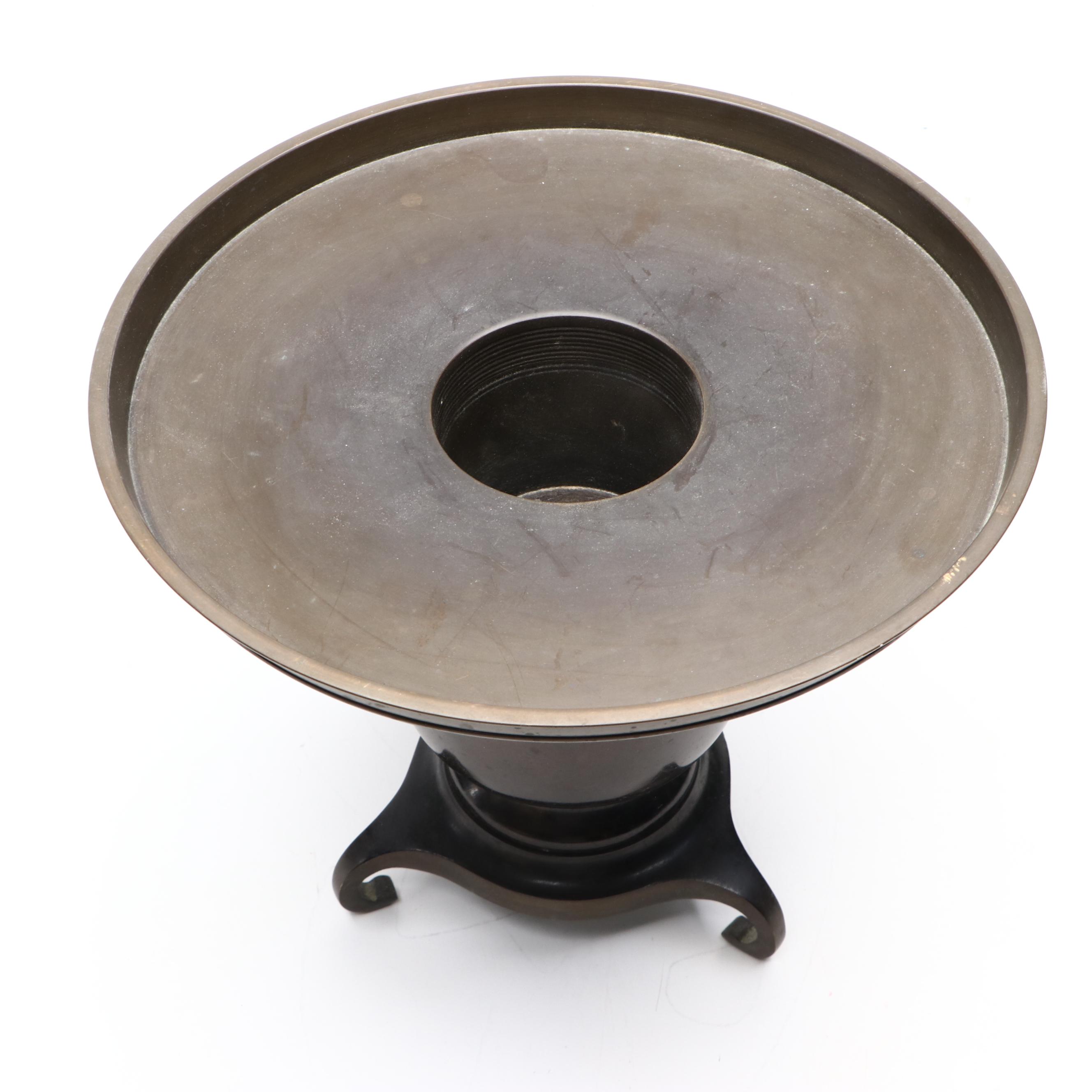 Japanese Patinated Brass Usubata Vase