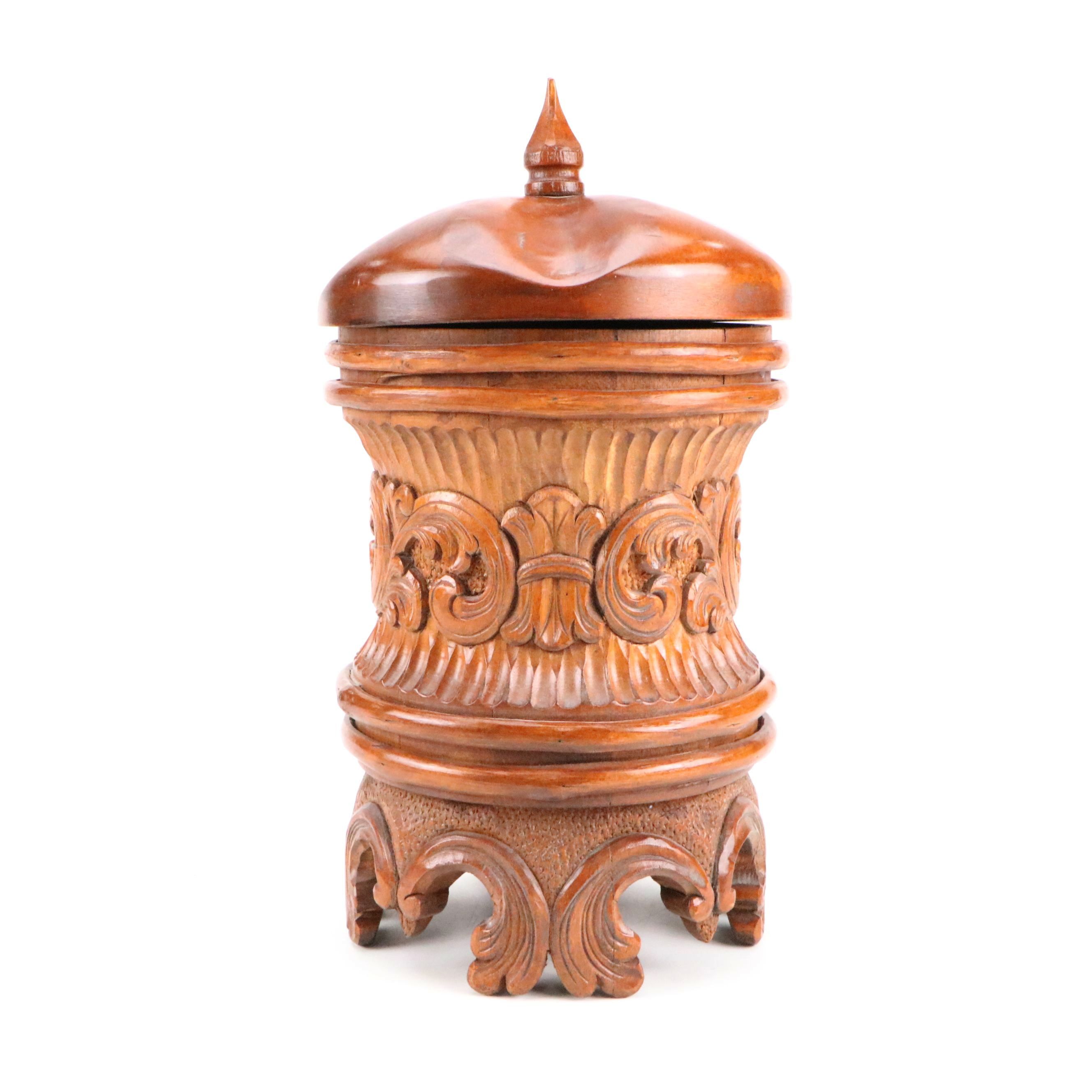 Norwegian Hand-Carved Folk Art Tankard