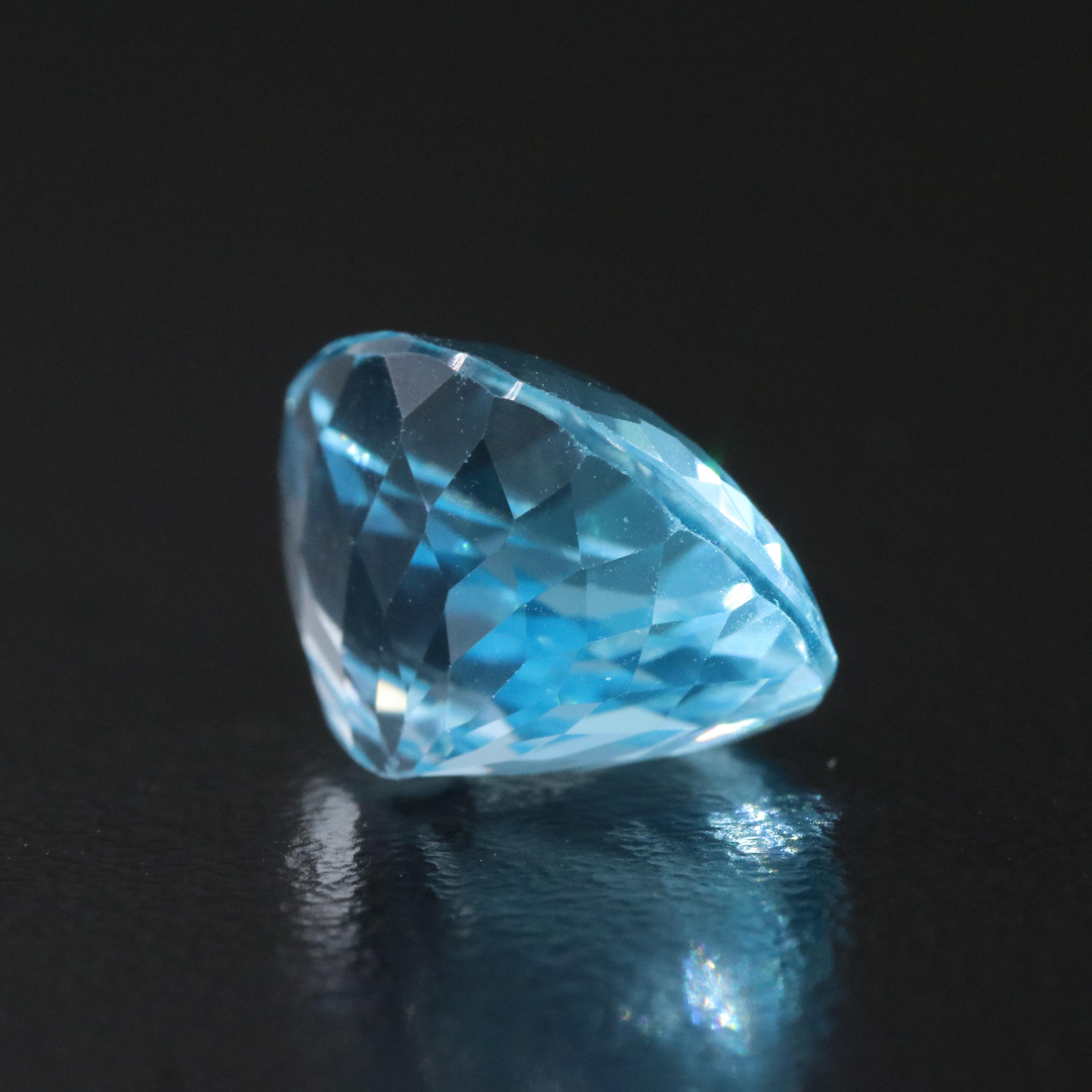 Loose 8.81 CT Swiss Blue Topaz