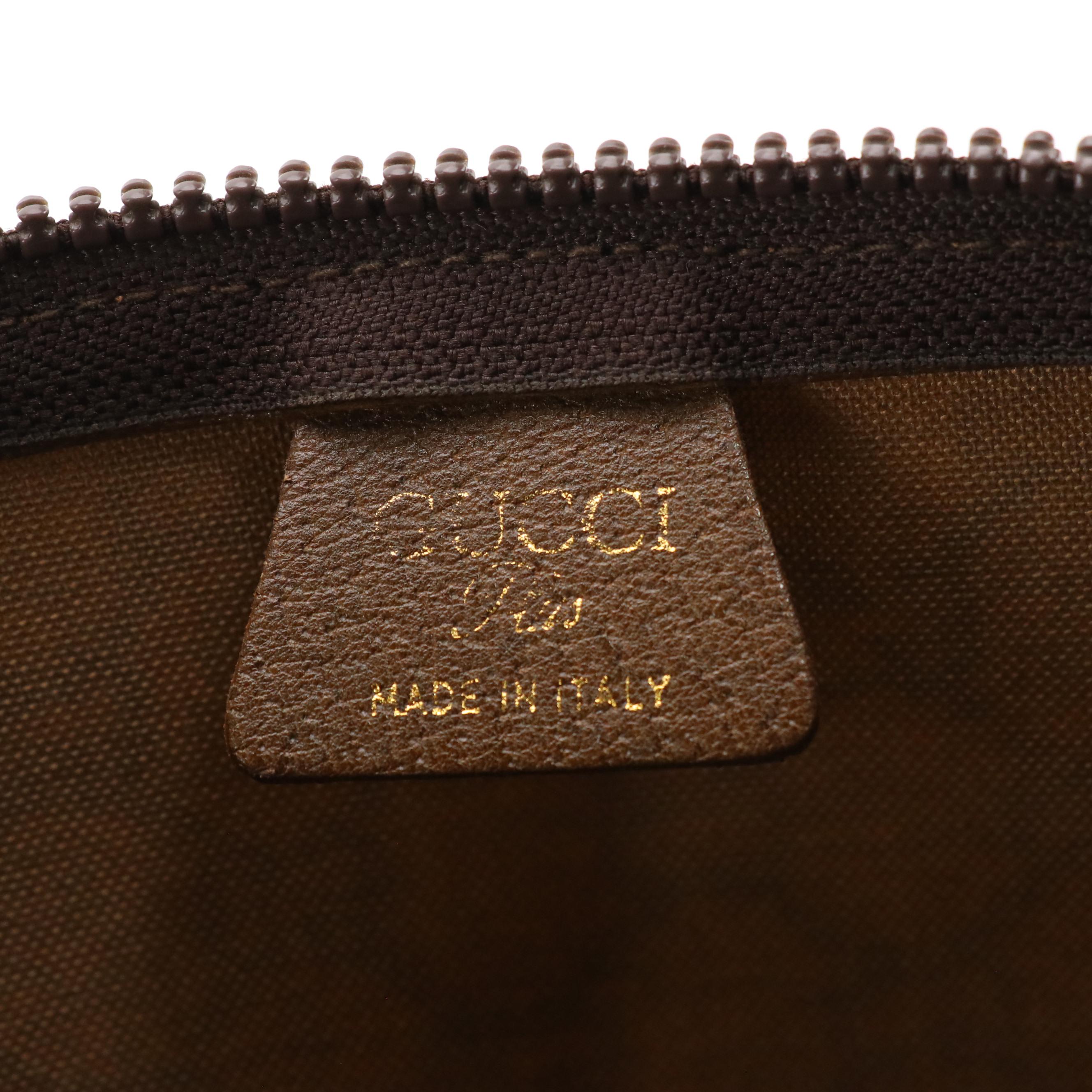 Gucci Plus Cosmetic Zip Pouch/Clutch in GG Plus Supreme Canvas and Leather