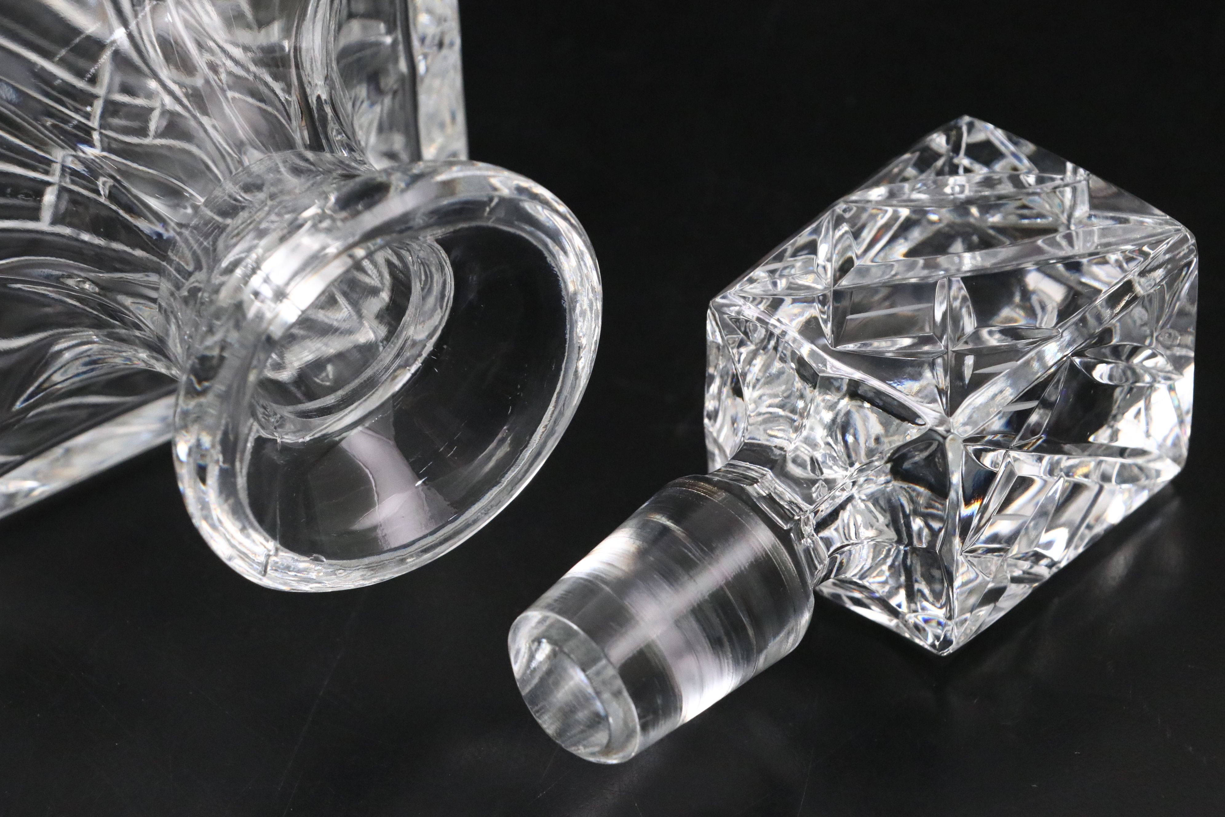 Tiffany & Co. "Rock Cut" Crystal Highball Glasses with Other Crystal Decanter
