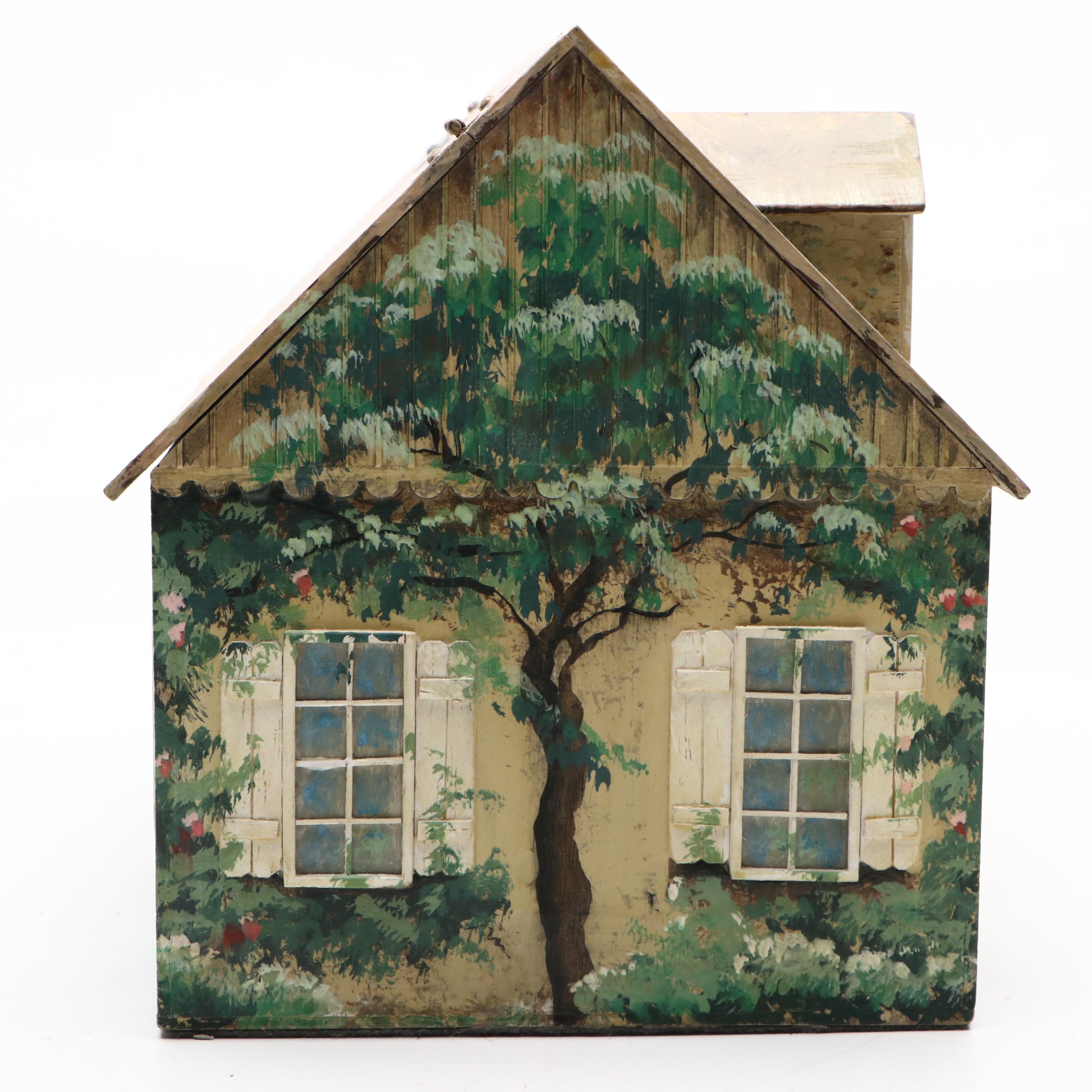 Wooden House-Shaped Box