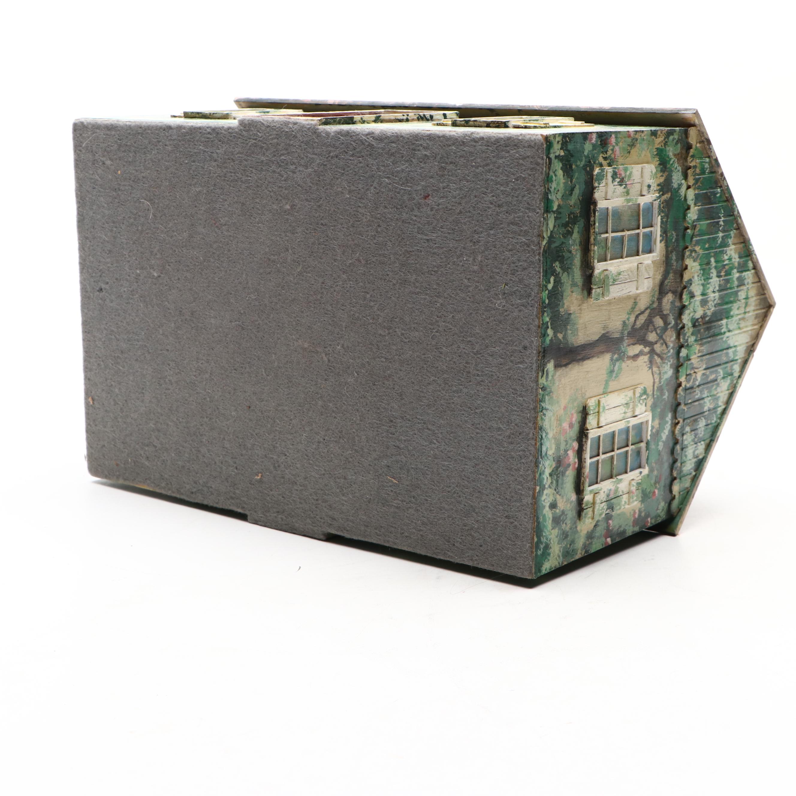 Wooden House-Shaped Box