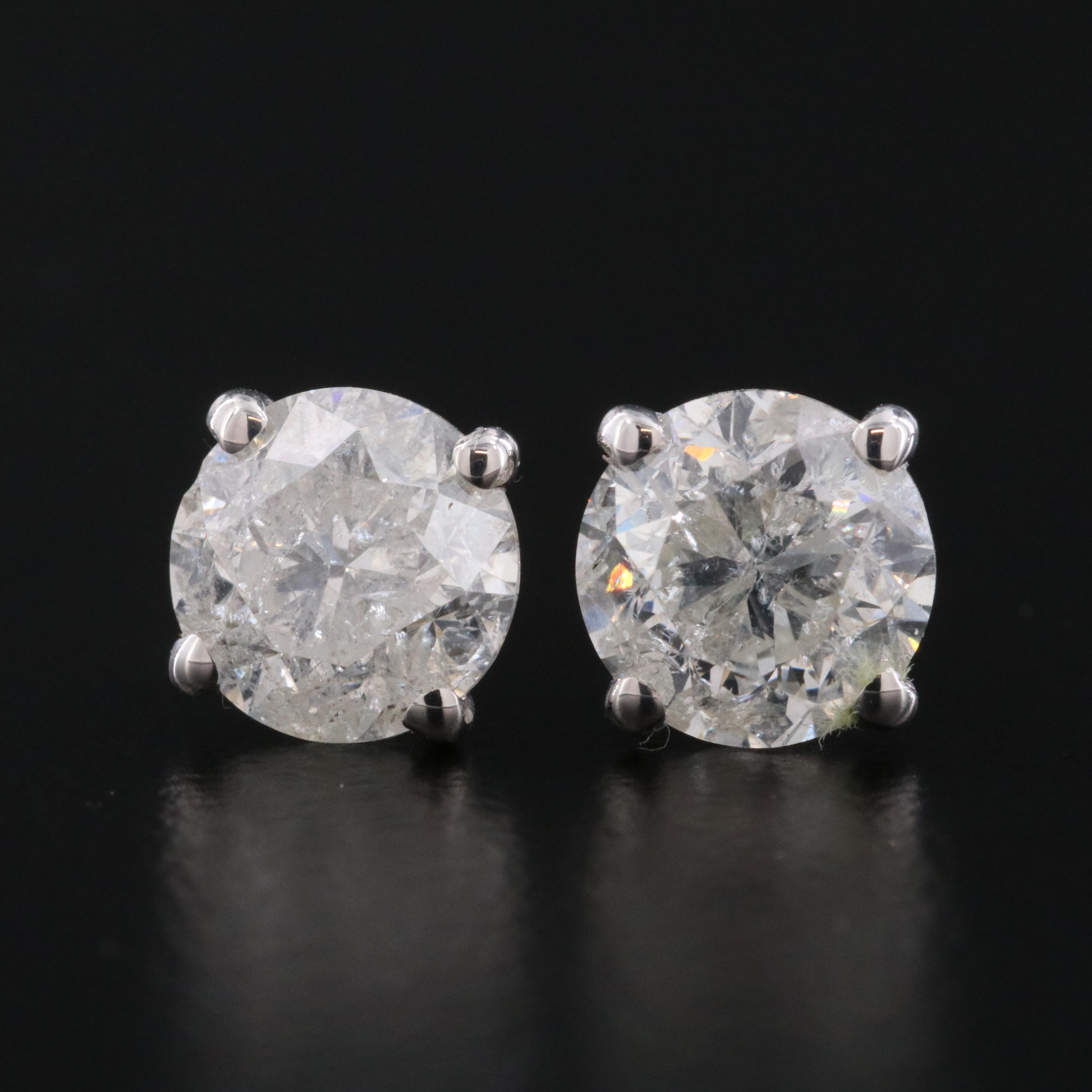 14K 2.00 CTW Diamond Stud Earrings with IGI Jewelry Report