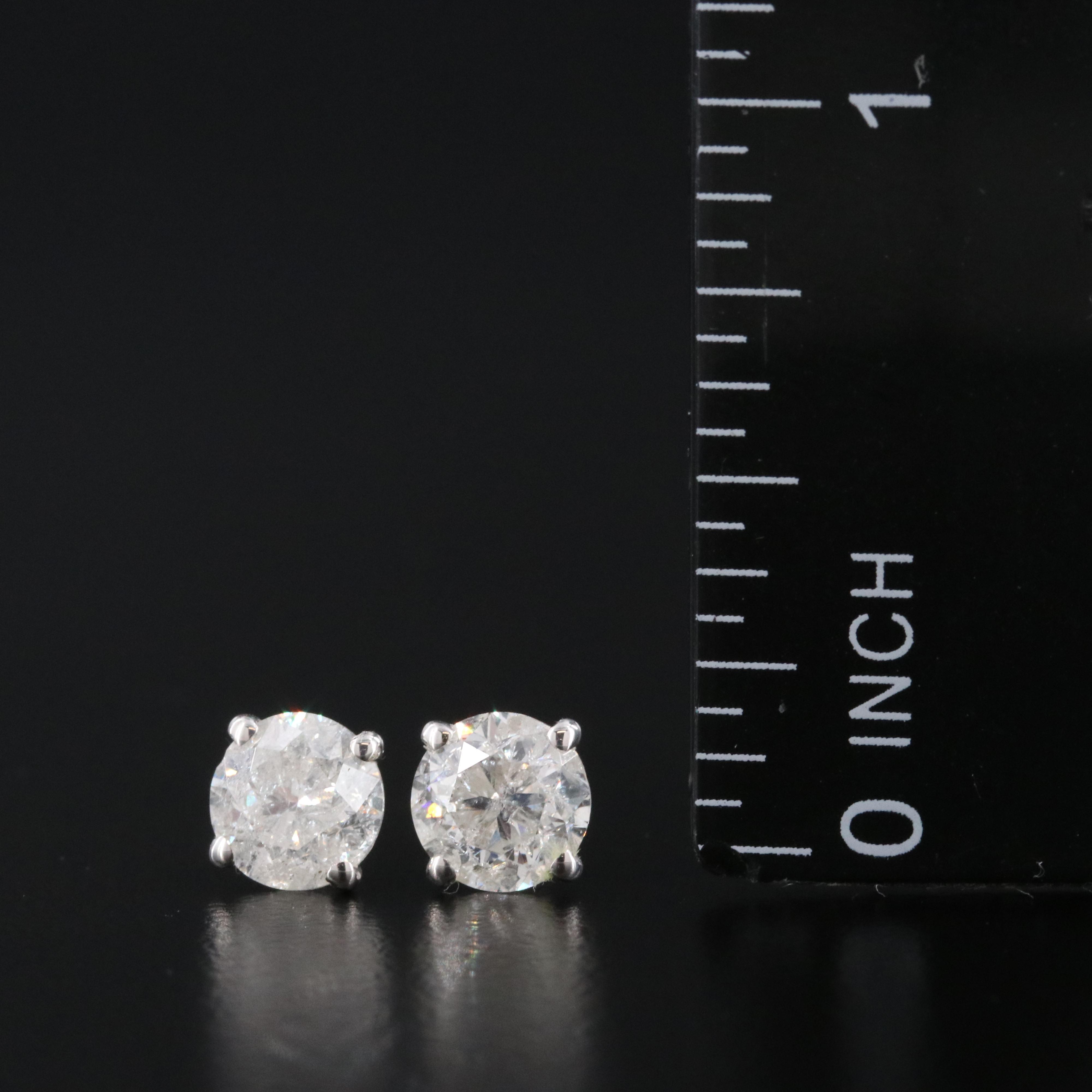 14K 2.00 CTW Diamond Stud Earrings with IGI Jewelry Report